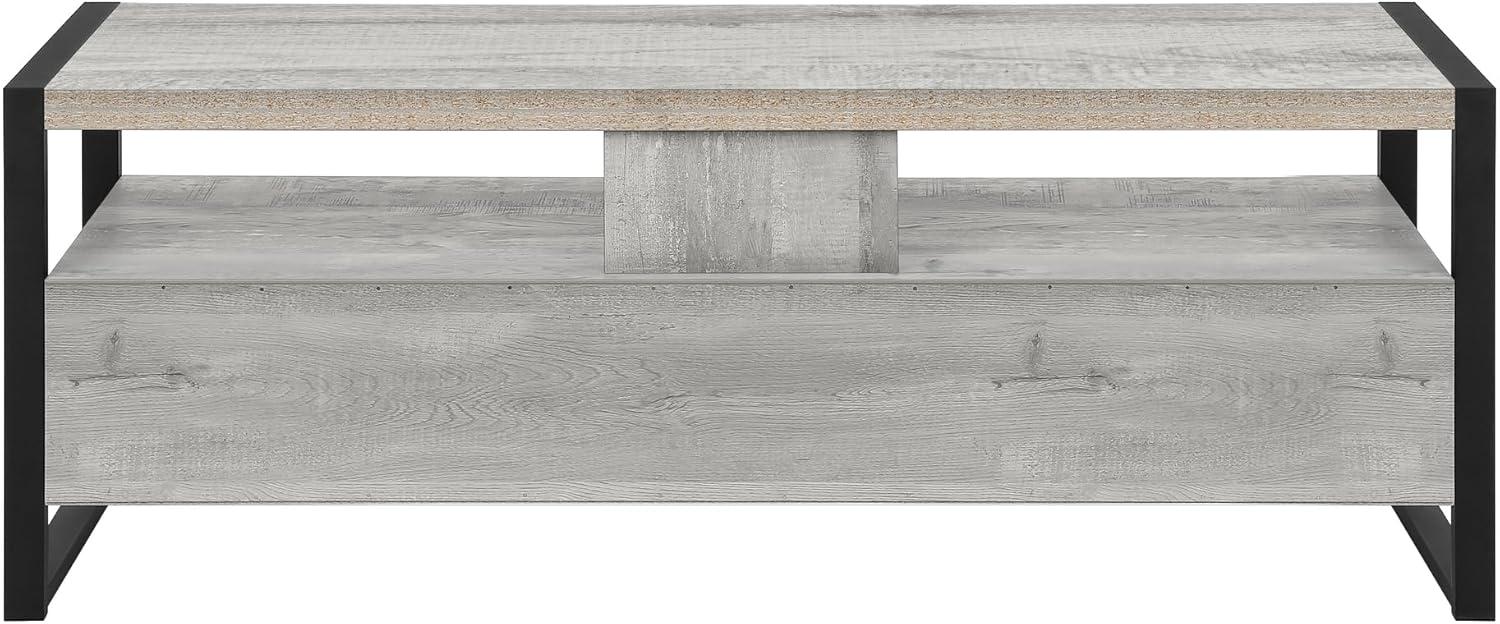 Monarch Specialties Tv Stand 60 Inch Console Media Entertainment Center Storage Drawers Metal Laminate Grey Black Contemporary Modern