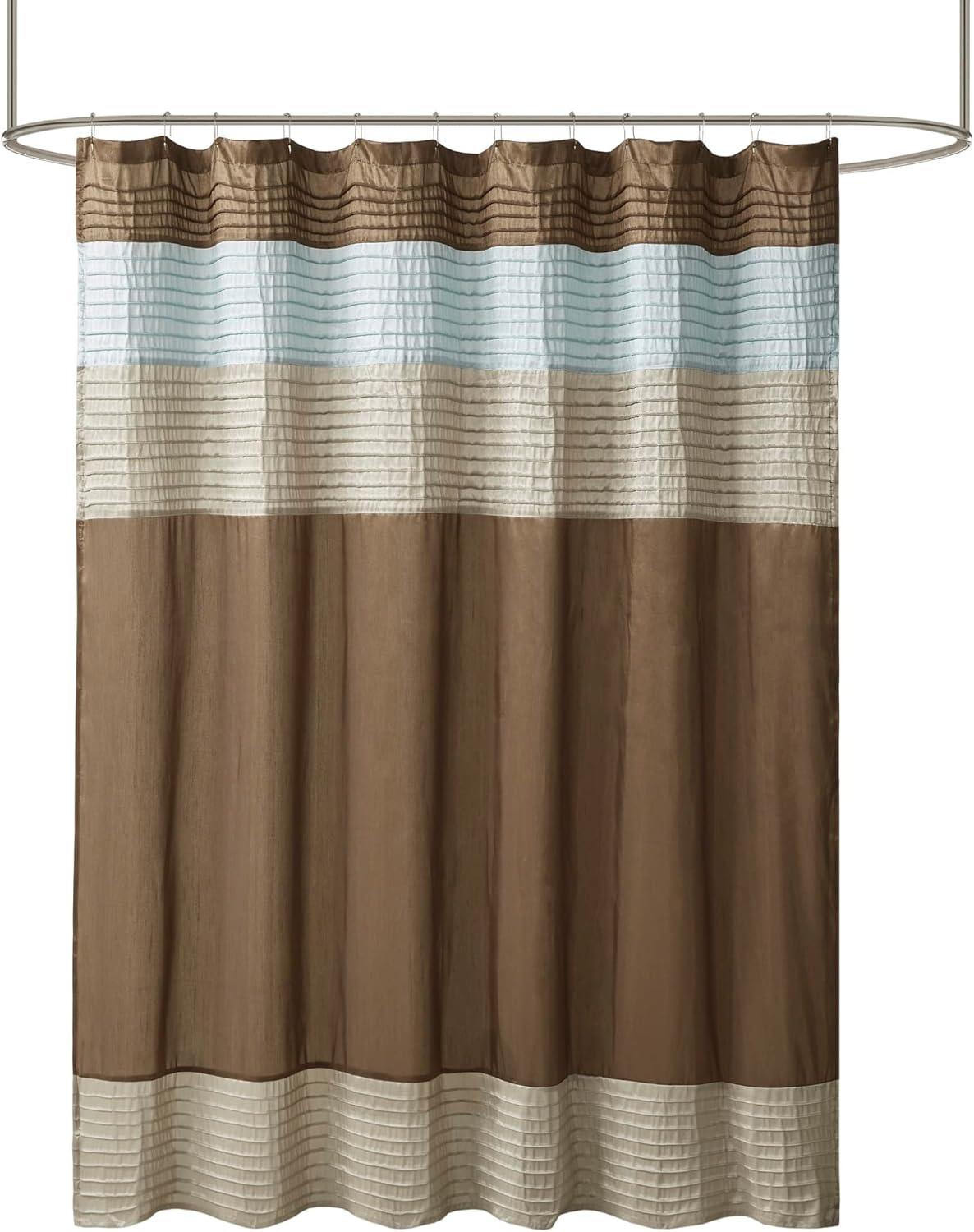 Amherst Striped Faux Silk Shower Curtain