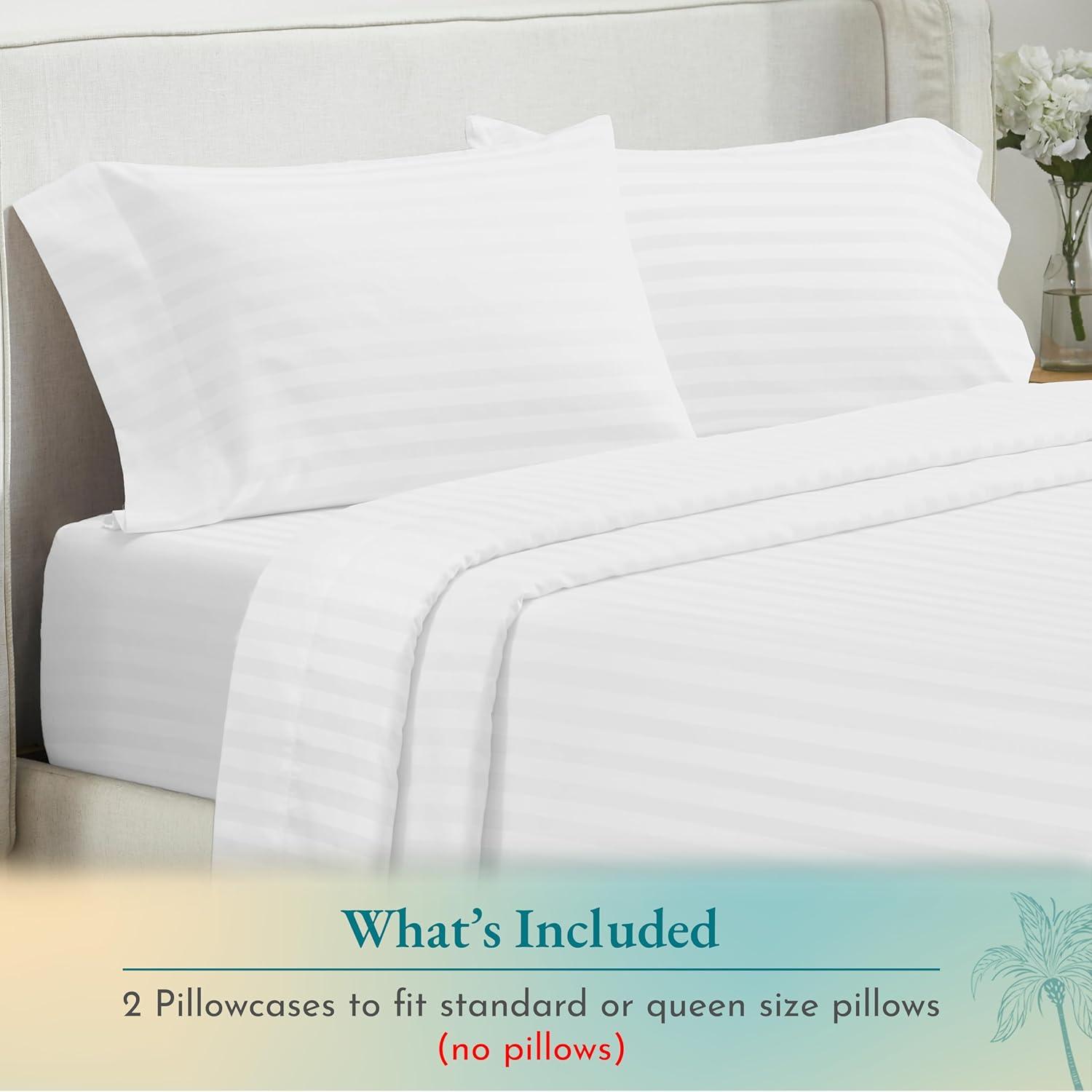 Luxury 500 Thread Count Pillowcase Set - 100% Cotton Sateen, Cool & Breathable by California Design Den