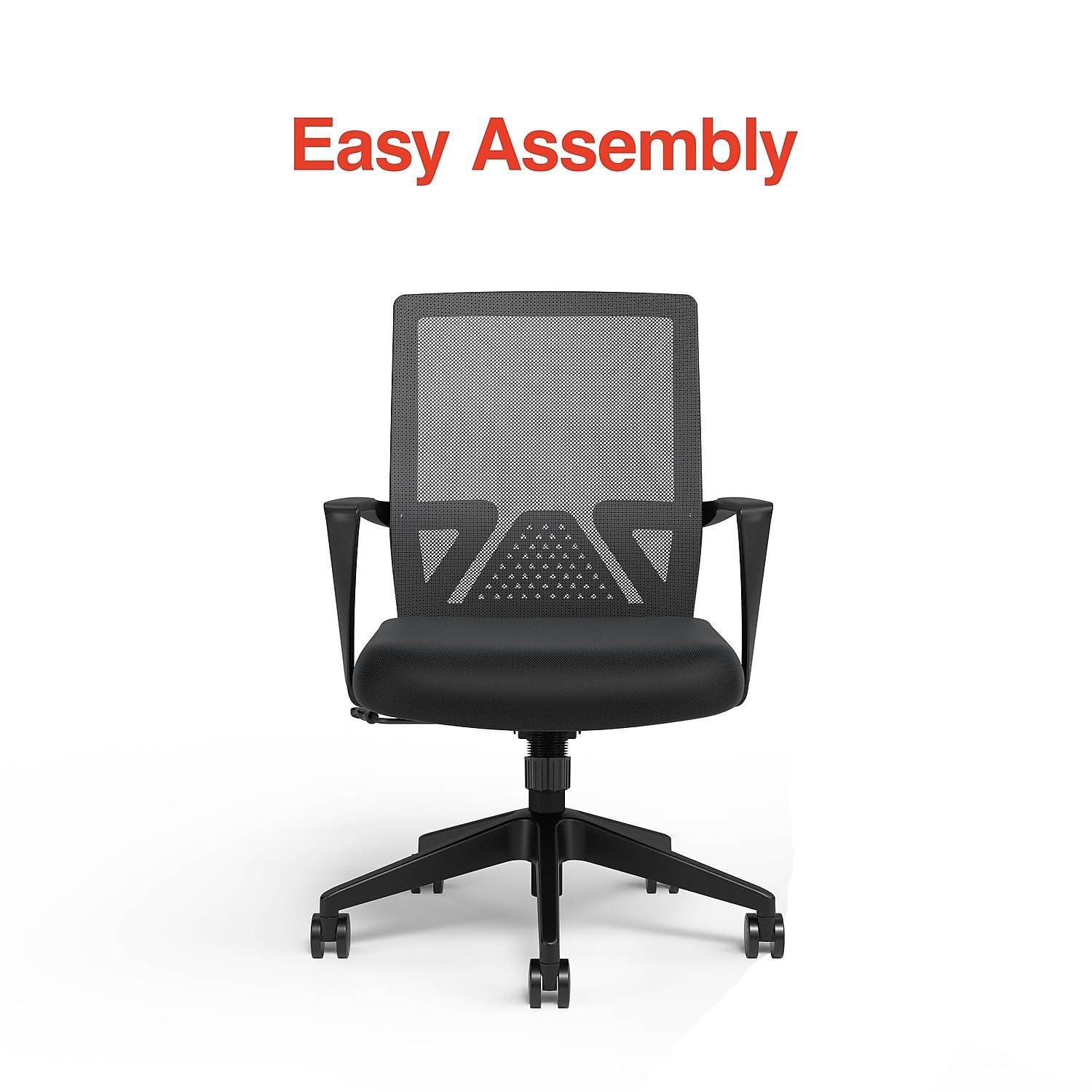 Staples Cartwright Ergonomic Fabric Swivel Task Chair, Black (ST62400)