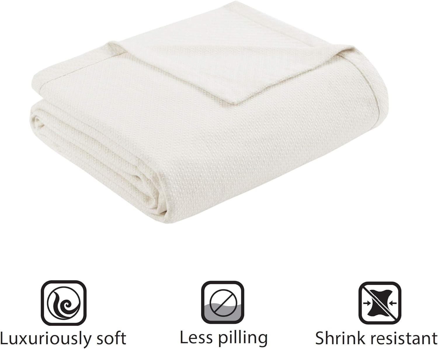 Ivory Twin Liquid Cotton Premium Soft Blanket