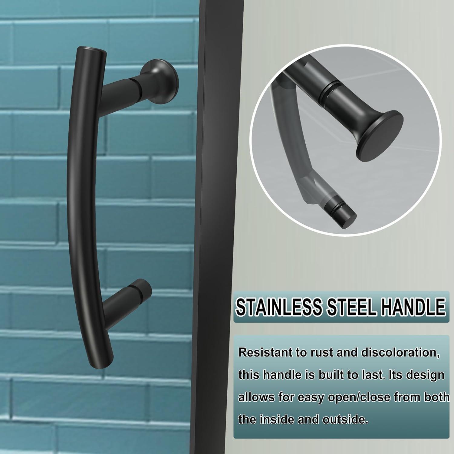 44-48 in.W x 72 in.H Semi-Frameless Sliding Shower Door Clear SGCC Tempered Glass.