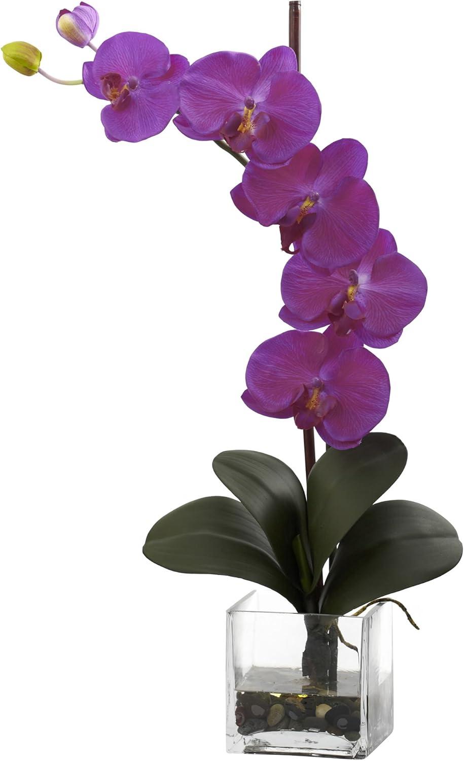 Nearly Natural 26-in Giant Phalaenopsis Orchid with Vase Arrangement