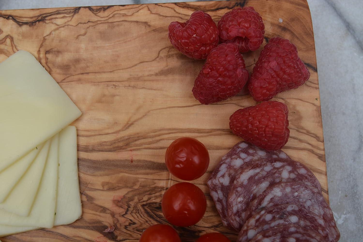 The Live Edge - Olive Wood Cutting Board for Kitchen | Wood Slab for Meat Cheese & Bread Cutting