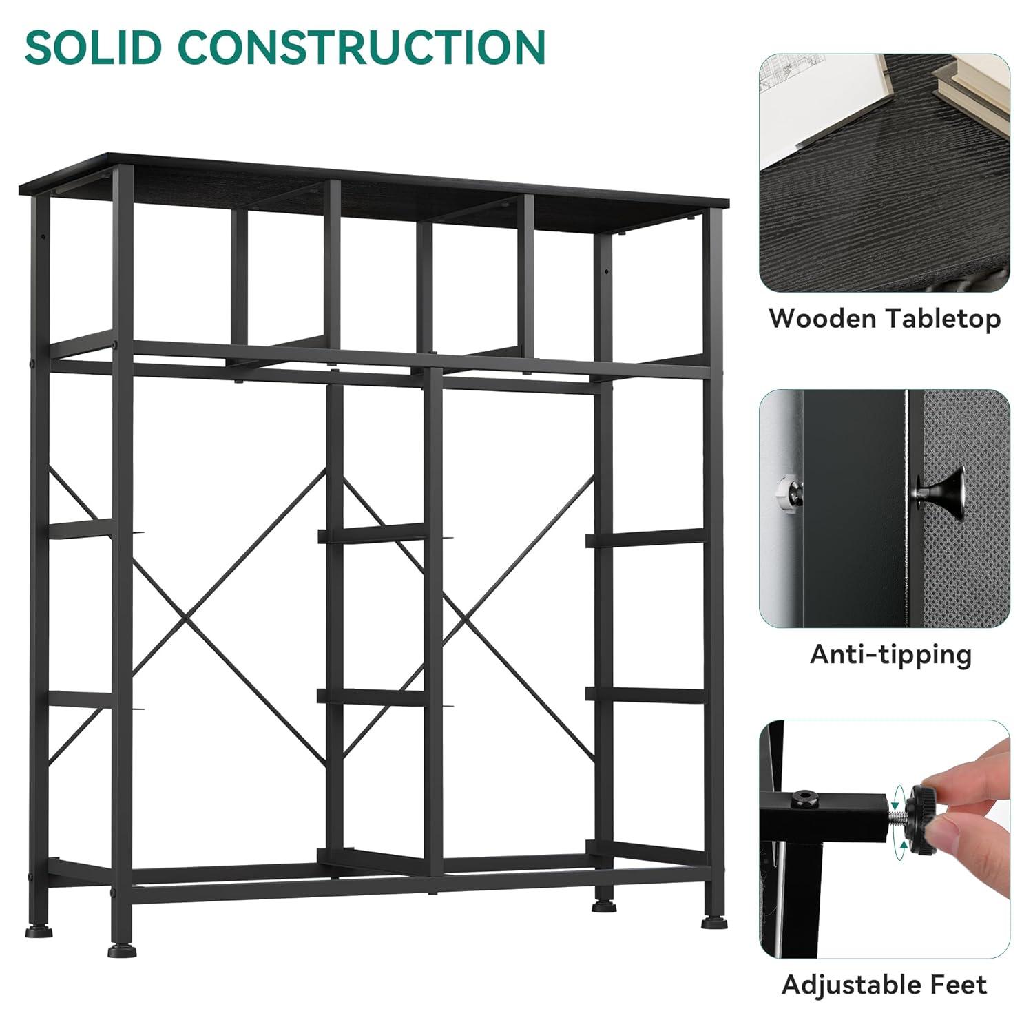 SYTHERS Dresser for Bedroom with 9 Drawers, Fabric Dresser Storage Organizer Unit with Fabric Bins, Fabric Dresser for Living Room, Closet, Hallway, Dark Gray