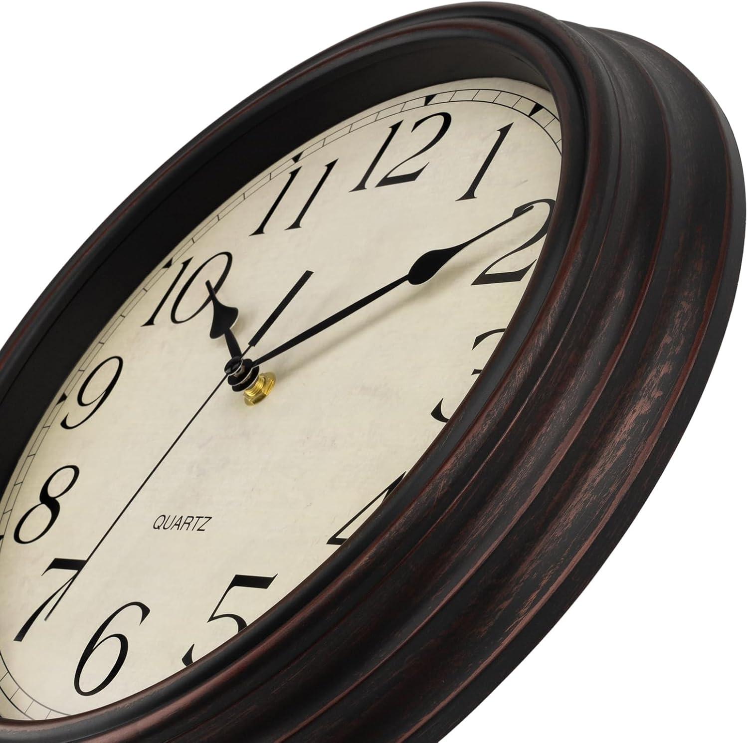 Bronze 14-Inch Vintage Silent Wall Clock