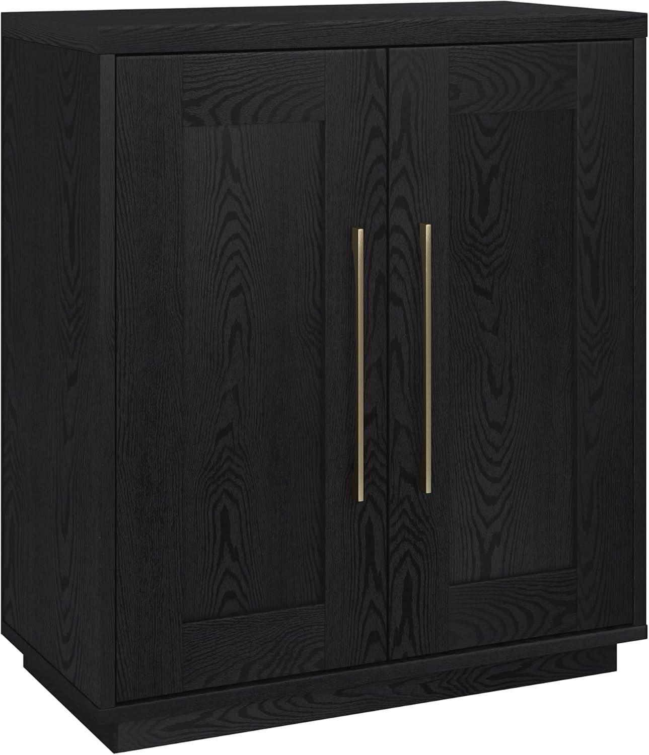 Evelyn&Zoe Tillman 28" Wide Rectangular Accent Cabinet, Black Grain