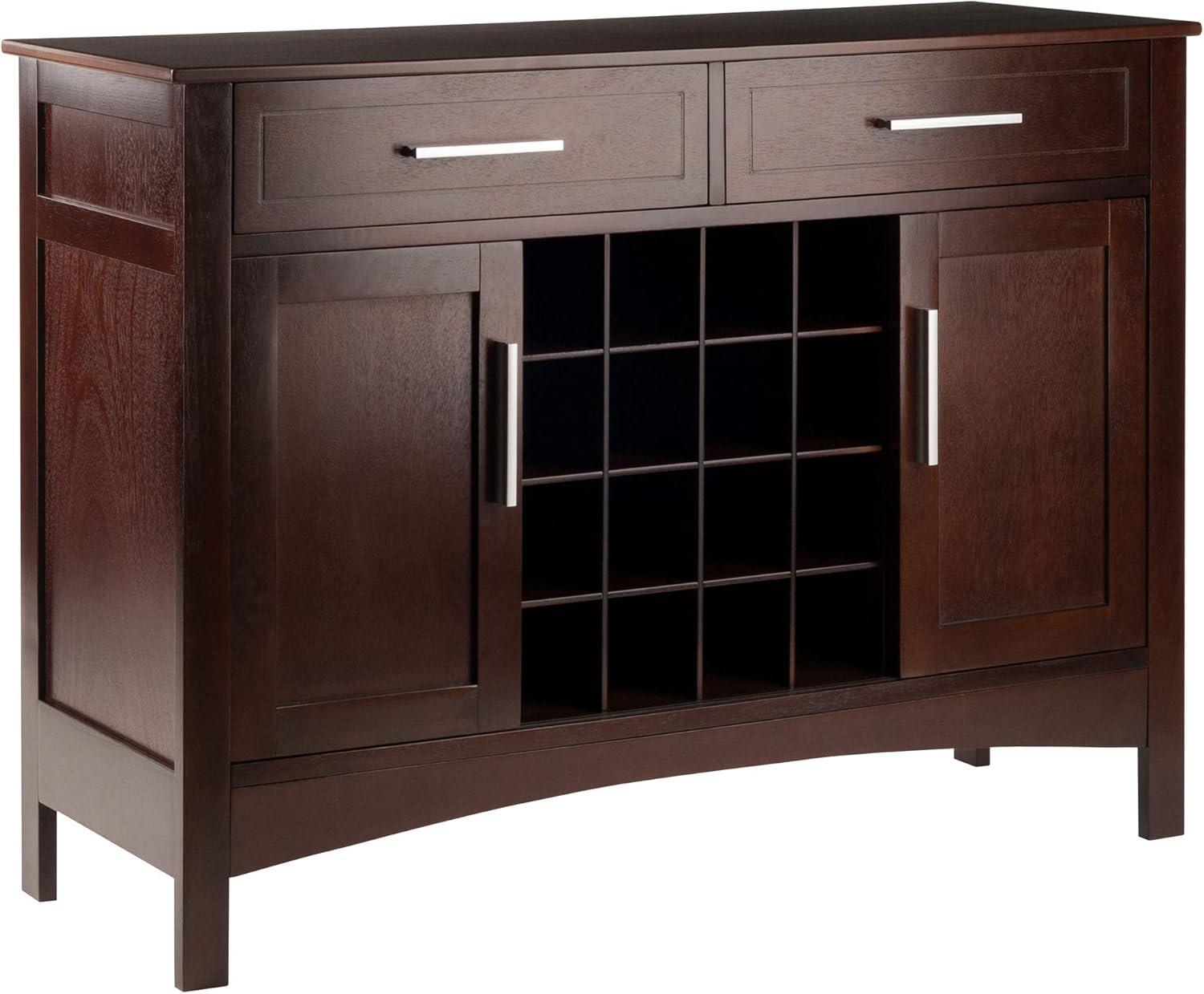 Winsome Transitional Cappuccino Brown Wood Buffet Sideboard