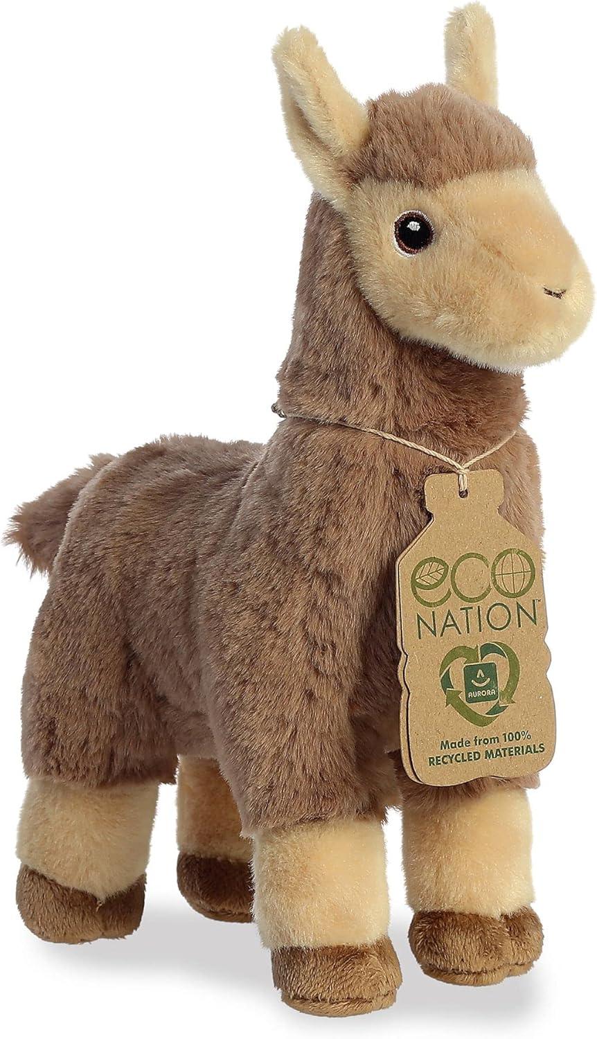 Aurora Medium Llama Eco Nation Eco-Friendly Stuffed Animal Tan 9.5"