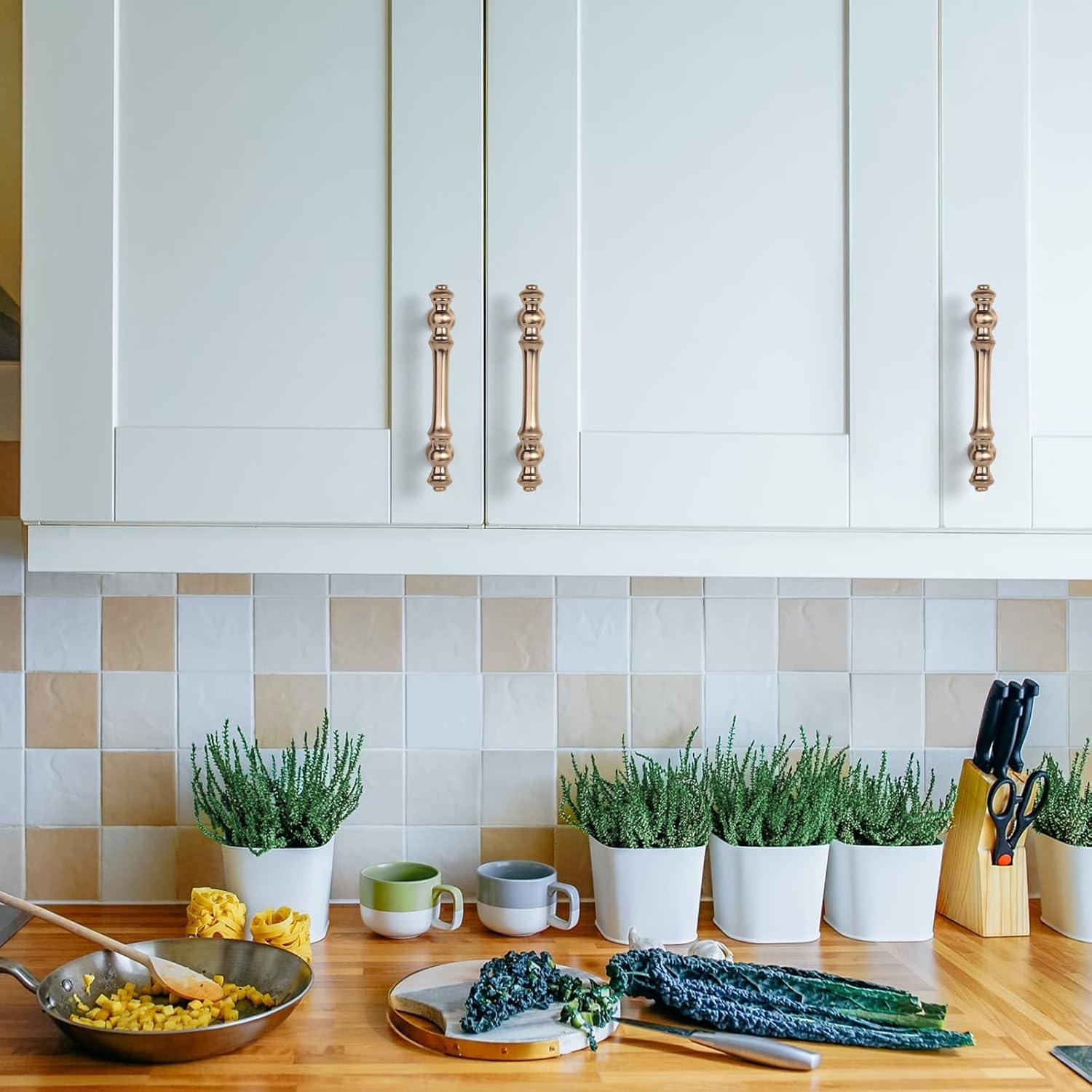 Asidrama 10 Pack Brushed Brass Cabinet Knobs - Gold Dresser & Drawer Knobs for Kitchen Cabinet Hardware