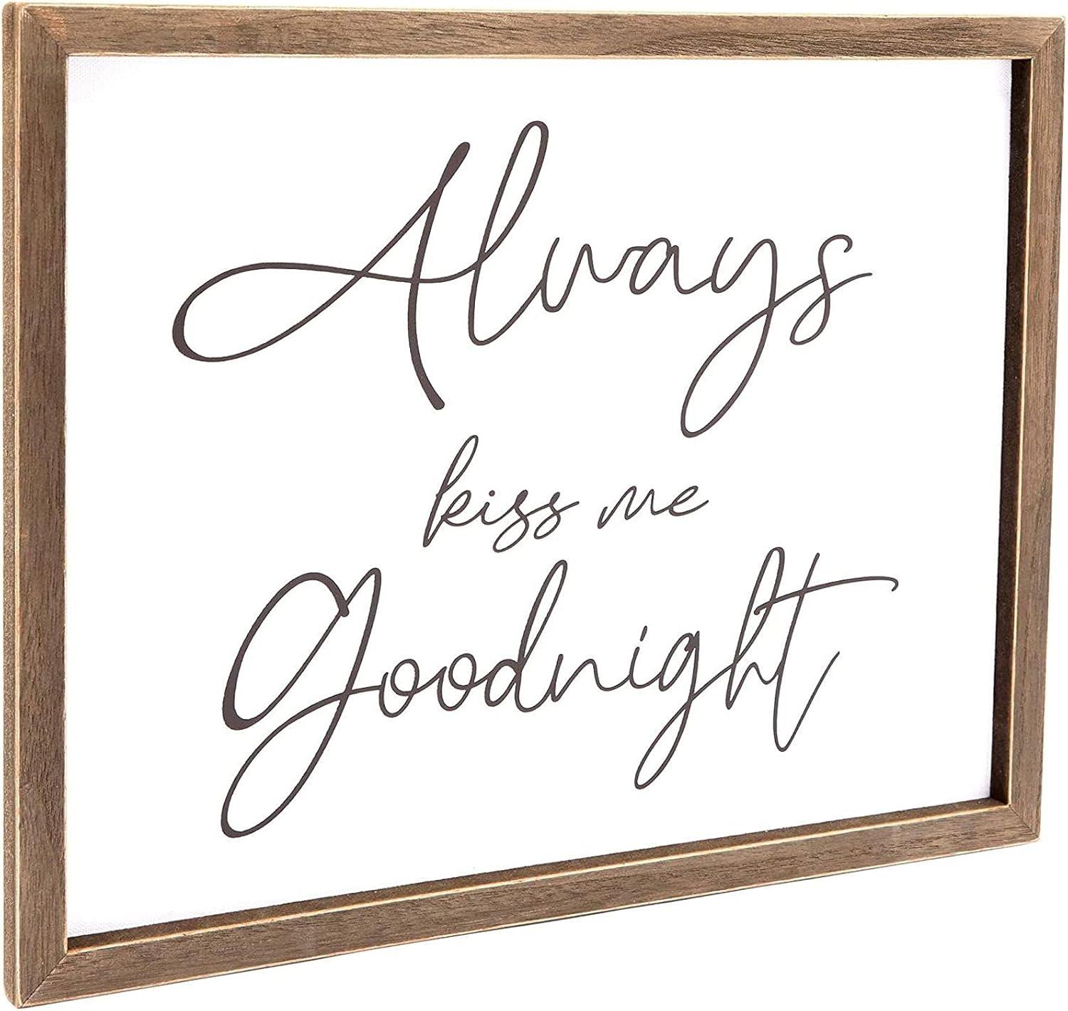 Farmlyn Creek Bedroom Wall Decor for Couples, Always Kiss Me Goodnight (15 x 12 In) - Home Decor Wall Art