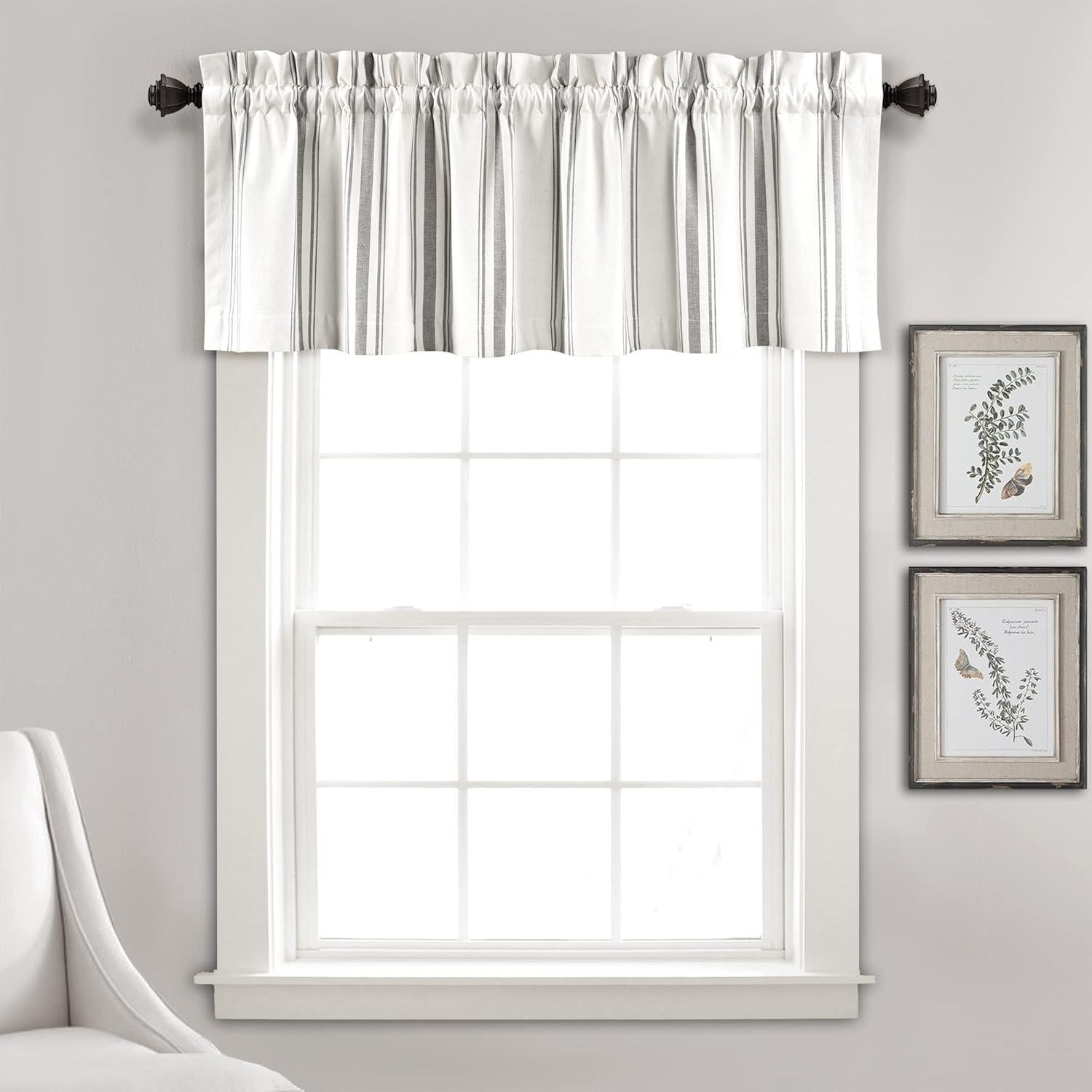 Lush Decor Striped Cotton Tailored Window Valance