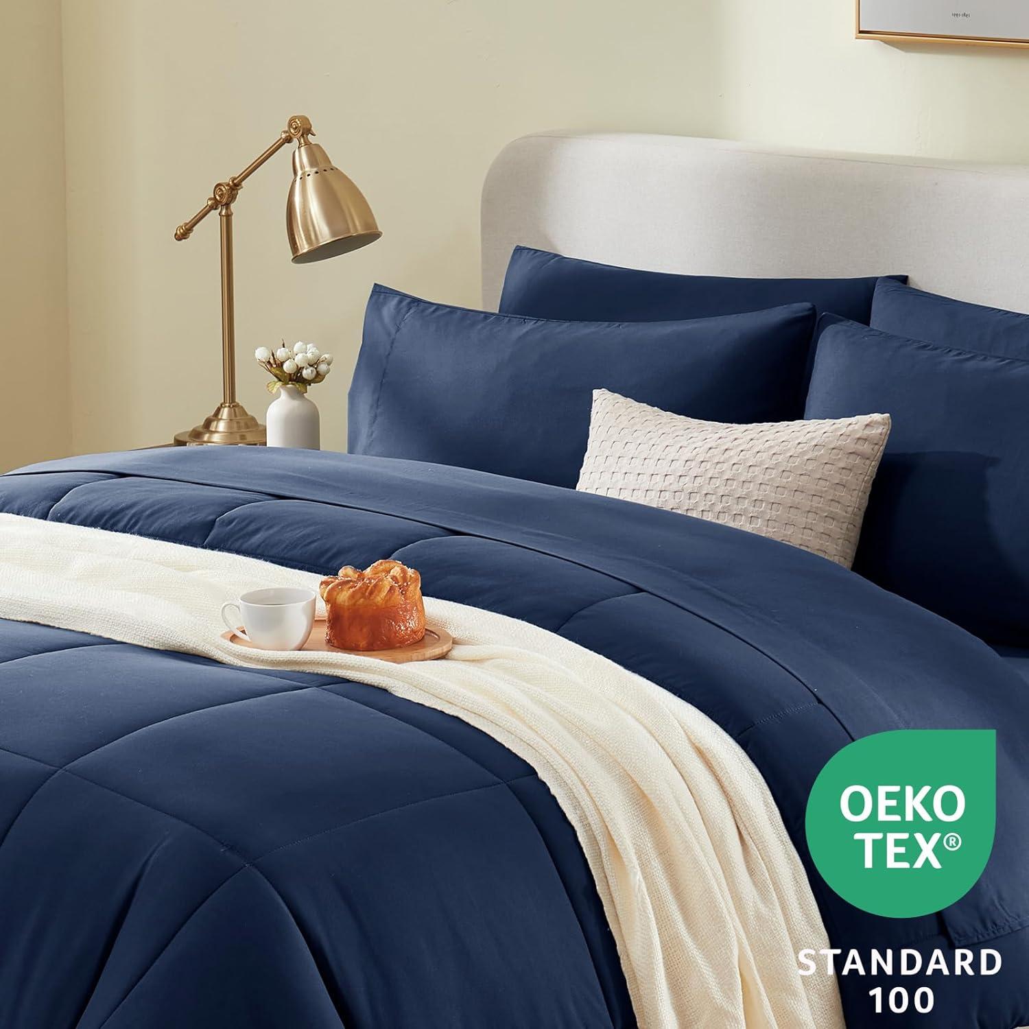 Sweet Home Collection All Season Bed-in-A-Bag 5pc/7pc Solid Color Comforter & Sheet Set Ultra Soft Bedding by Sweet Home Collection