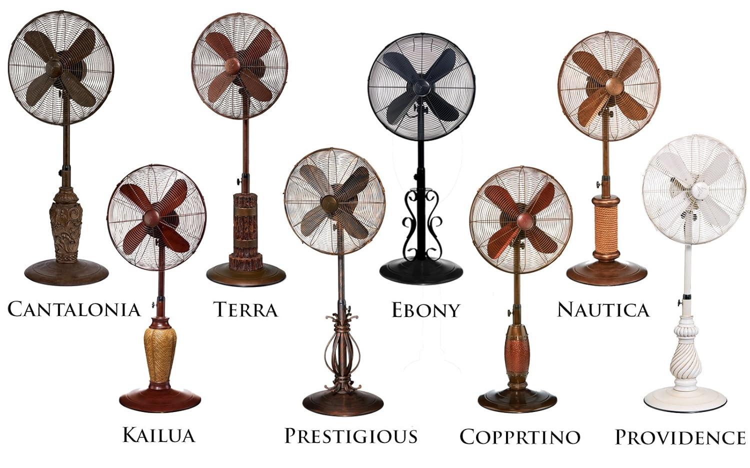 DecoBREEZE Adjustable Height Oscillating Outdoor Pedestal Fan, 18-Inch, Ebony