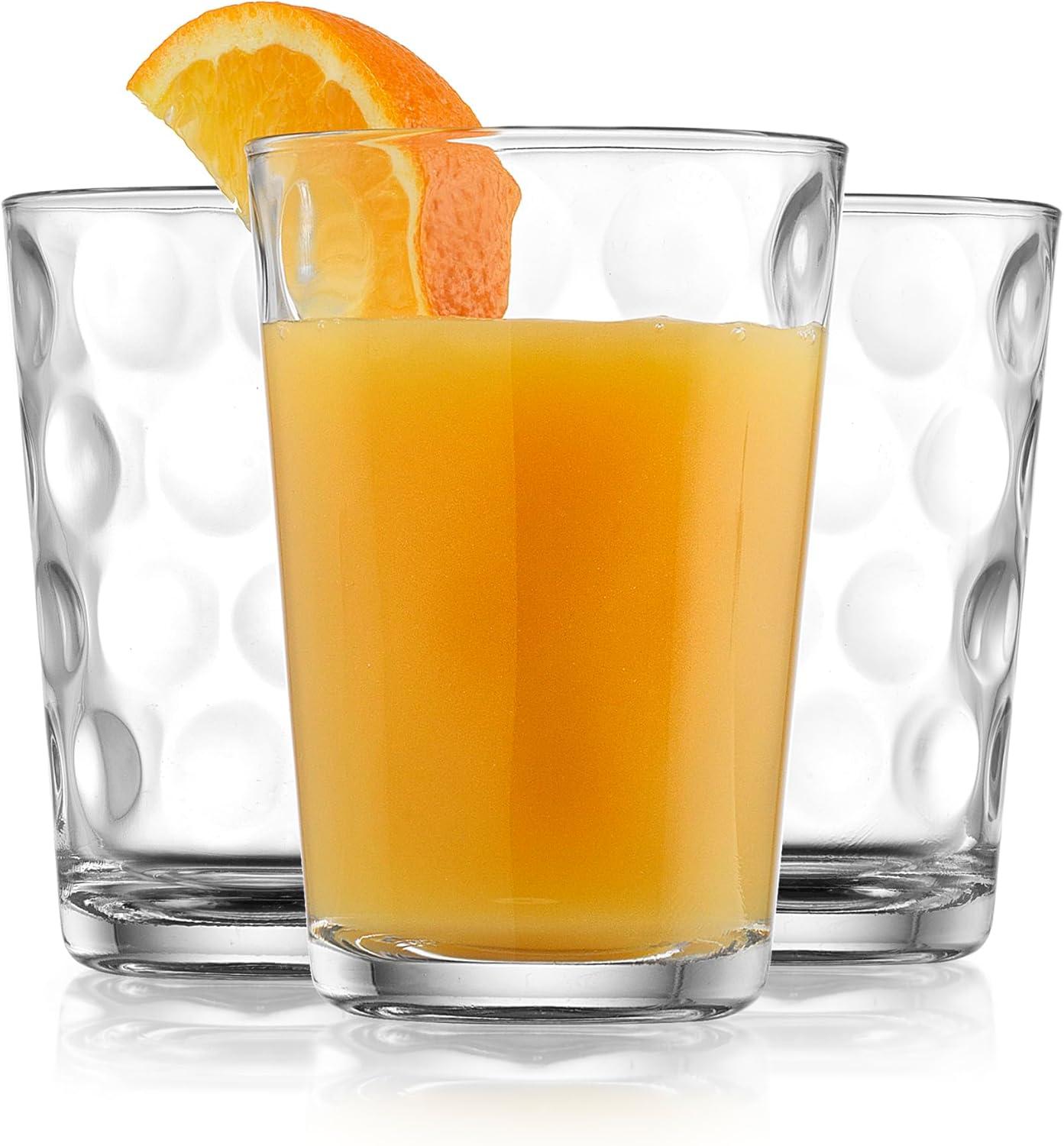 Modern Clear Glass Round Juice Cups Set of 10