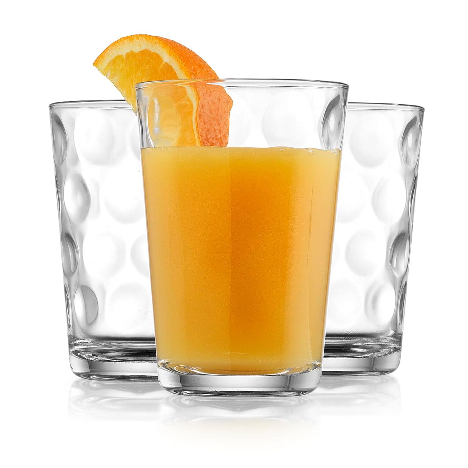 Modern Clear Glass Round Juice Cups Set of 10