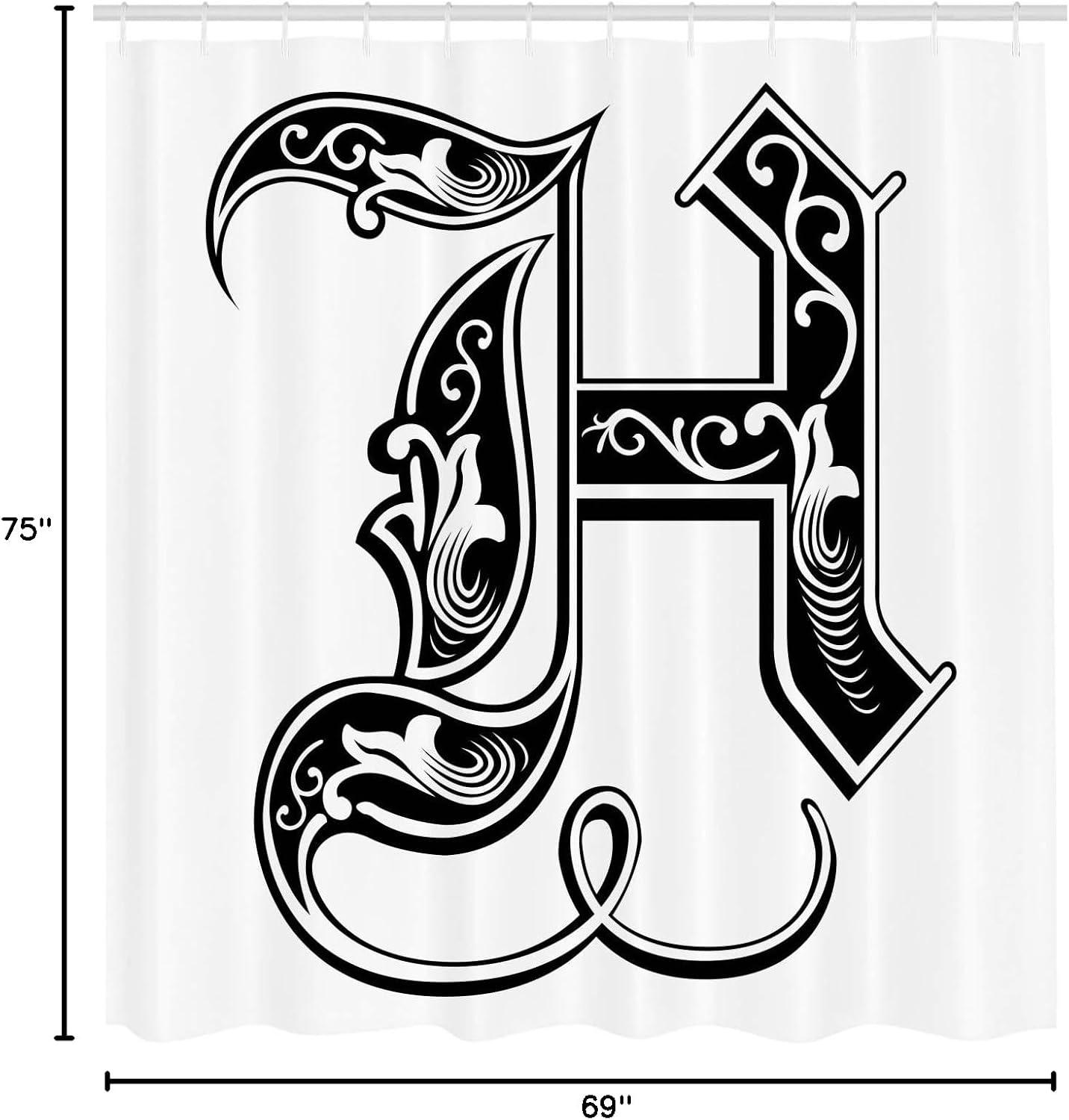 Ambesonne Aqua Shower Curtain, Line Stripes Bold and Thin, 69"Wx75"L, Seafoam White