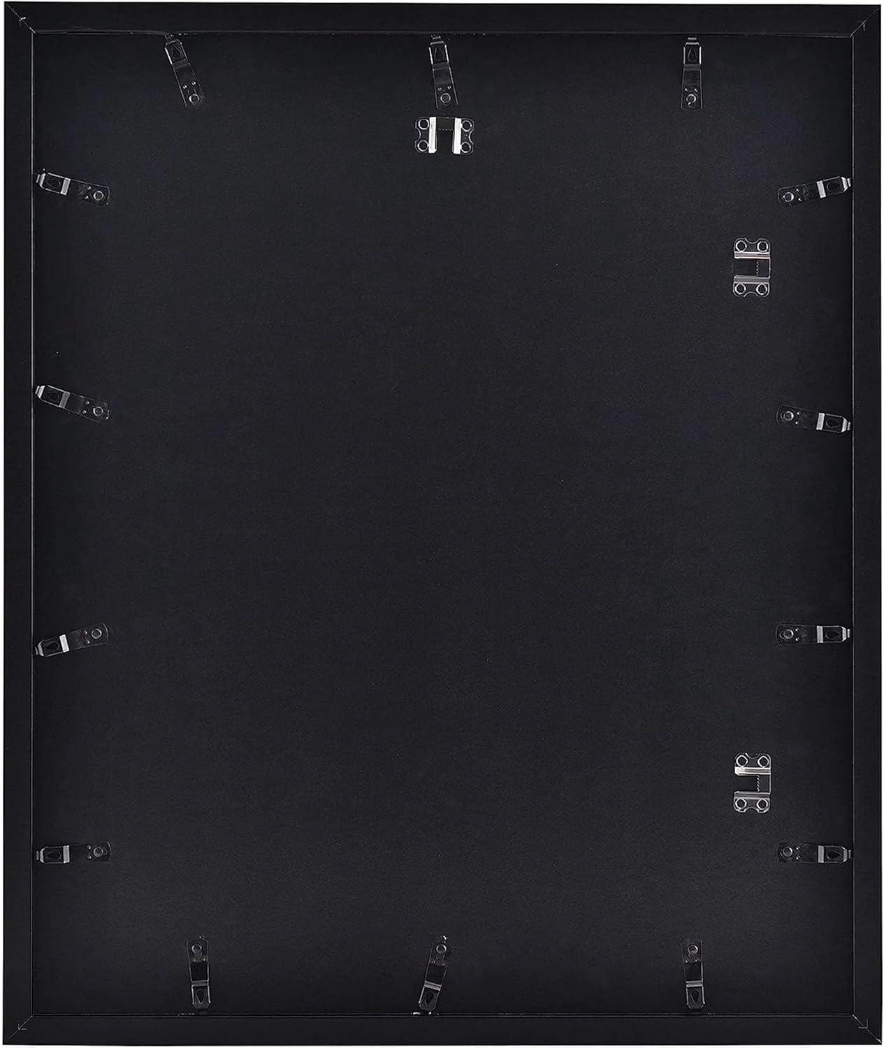 A PLUS MAX 20x24 Picture Frame with mat for 16x20 Picture with Polished Plexiglass Horizontal and Vertical Formats with Included Hanging Hardware-Black