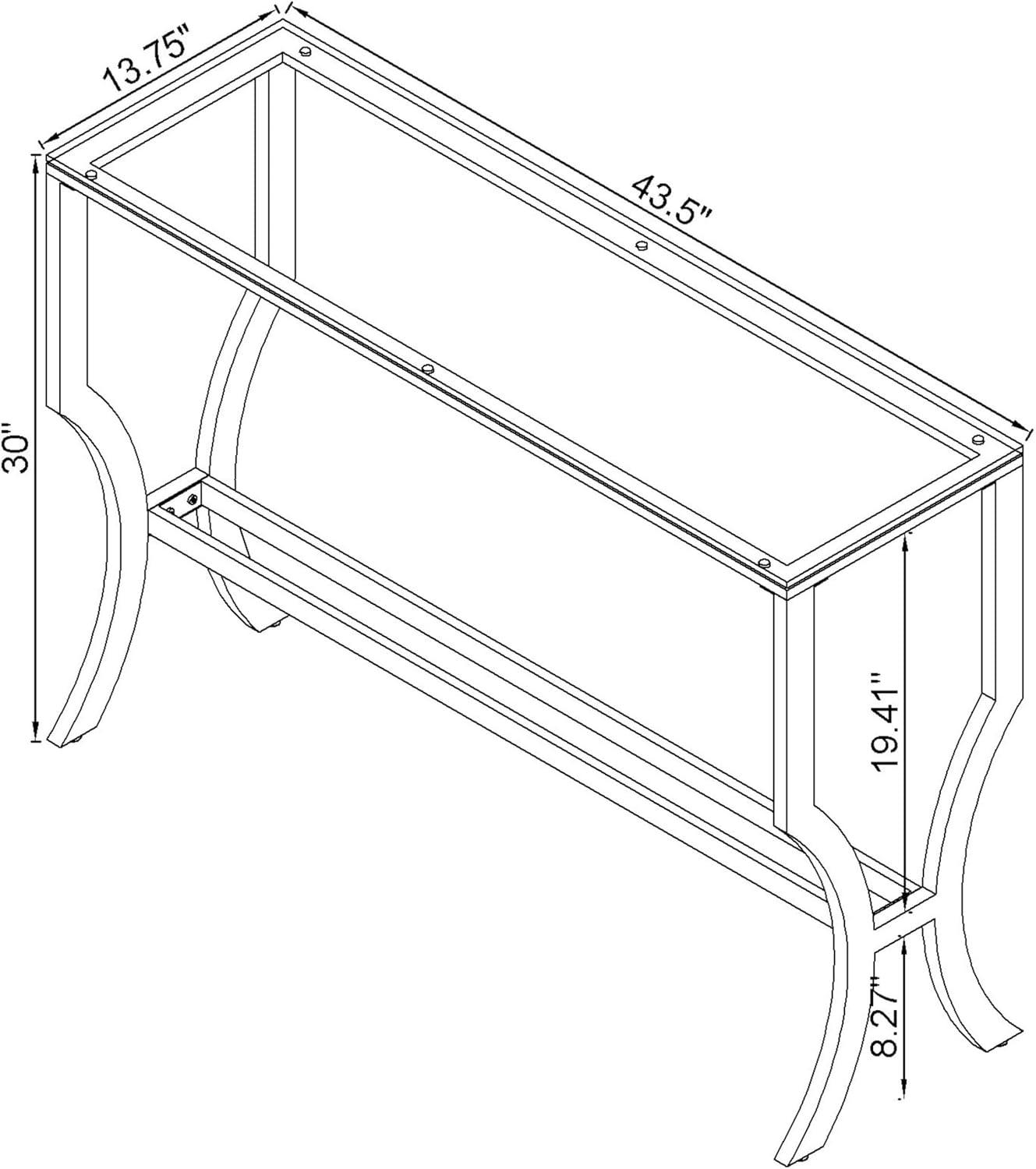 Saide 43.5'' Glass Top Console Table