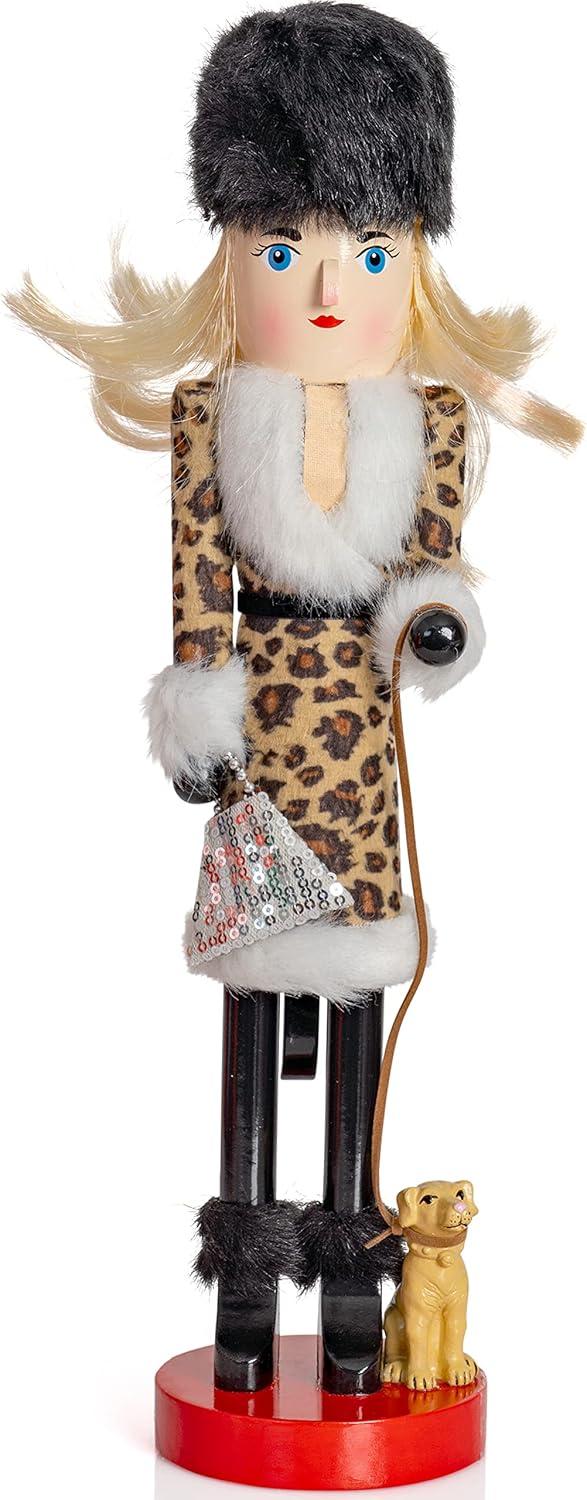 Ornativity Shopping Lady Christmas Wooden Nutcracker - 15 in