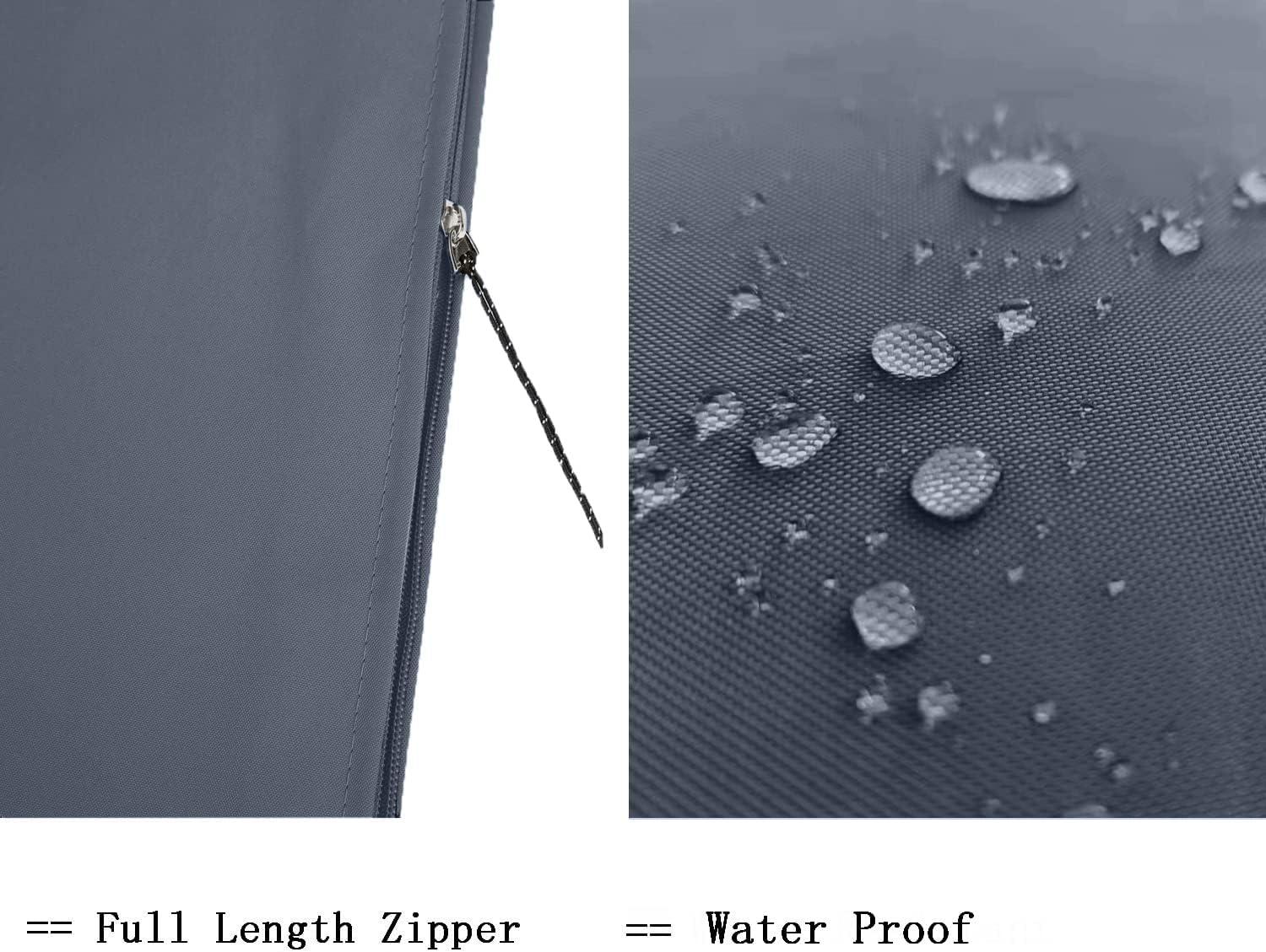 Patio Umbrella Cover for 6ft to 9ft Patio Umbrellas, Waterproof and Durable Market Umbrella Cover with Zipper and Rod