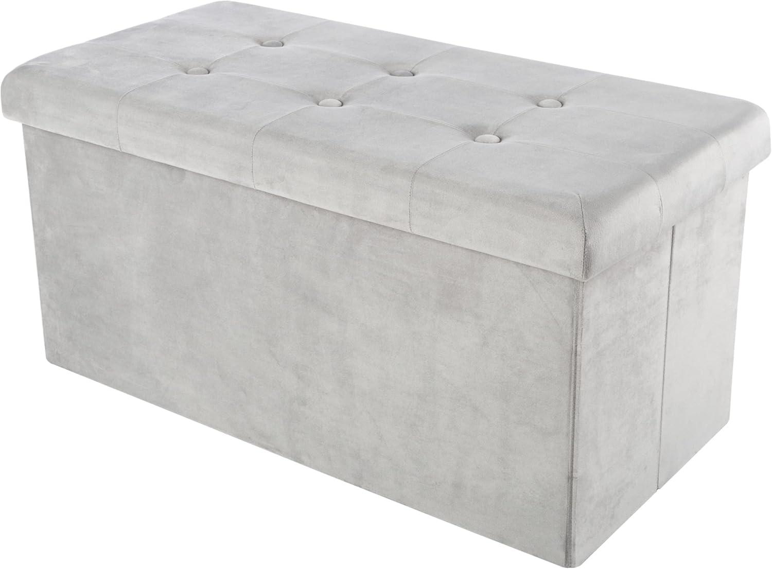 Lavish Home Velvet Tufted Storage Ottoman