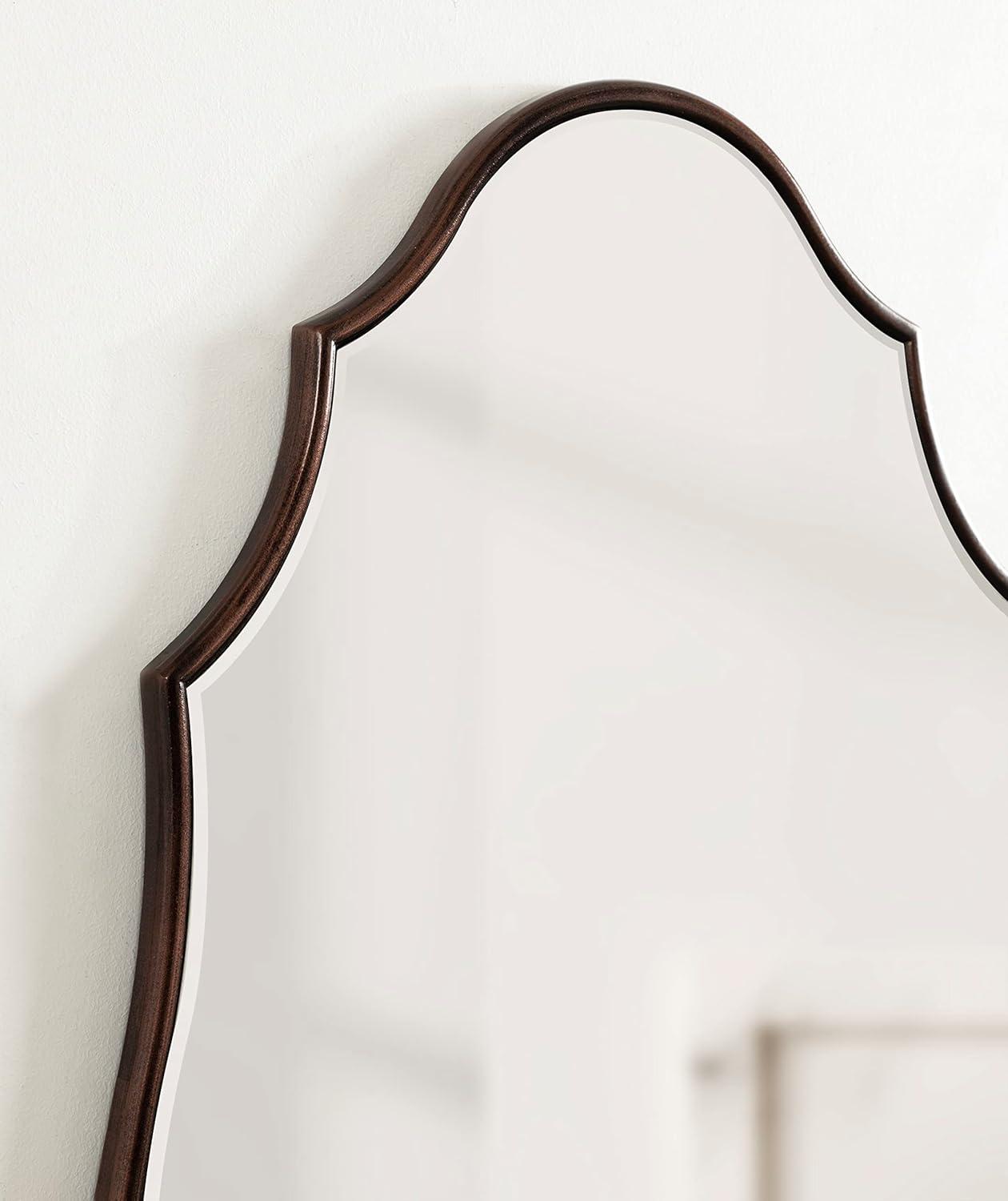 Kate and Laurel Leanna Scalloped Oval Wall Mirror, 20x42, Bronze