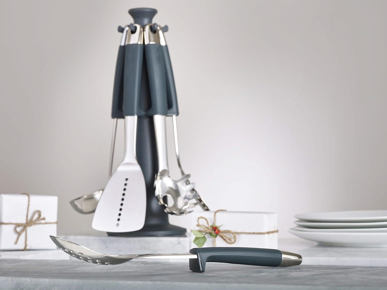 Joseph Joseph 6pc Stainless Steel 100 Collection Rotating Kitchen Utensil Set: Cooking Utensils & Spatula Set, Dishwasher-Safe
