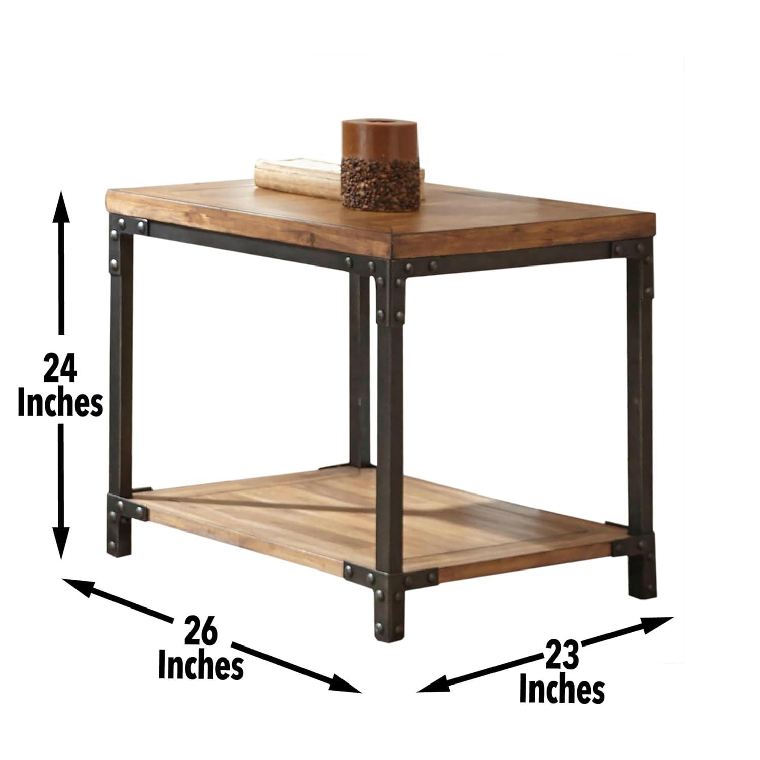 Steve Silver 23" Lantana End Table in Antique Brown Honey
