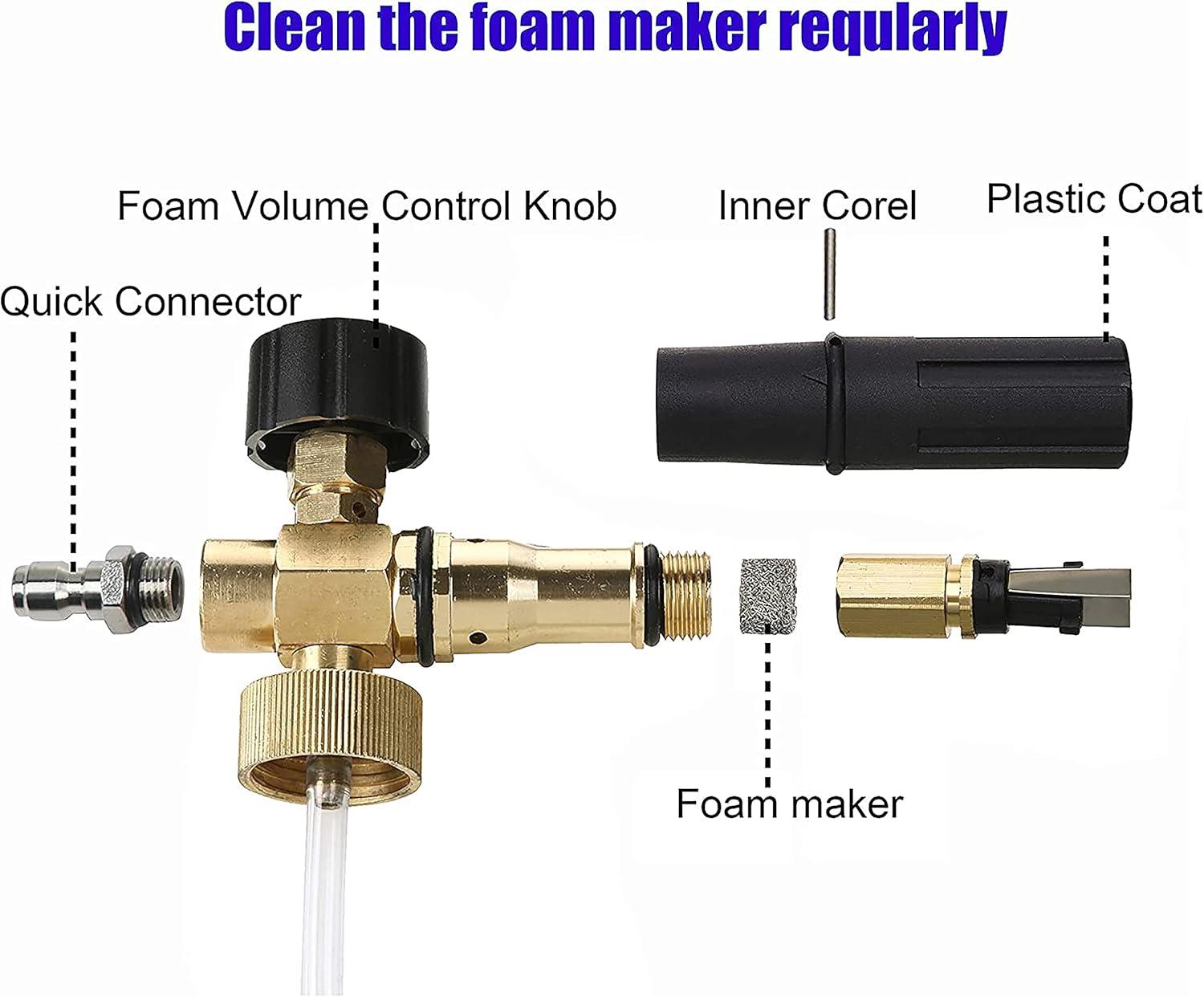 Adjustable Foam Cannon with Quick Connector and Nozzle Tips