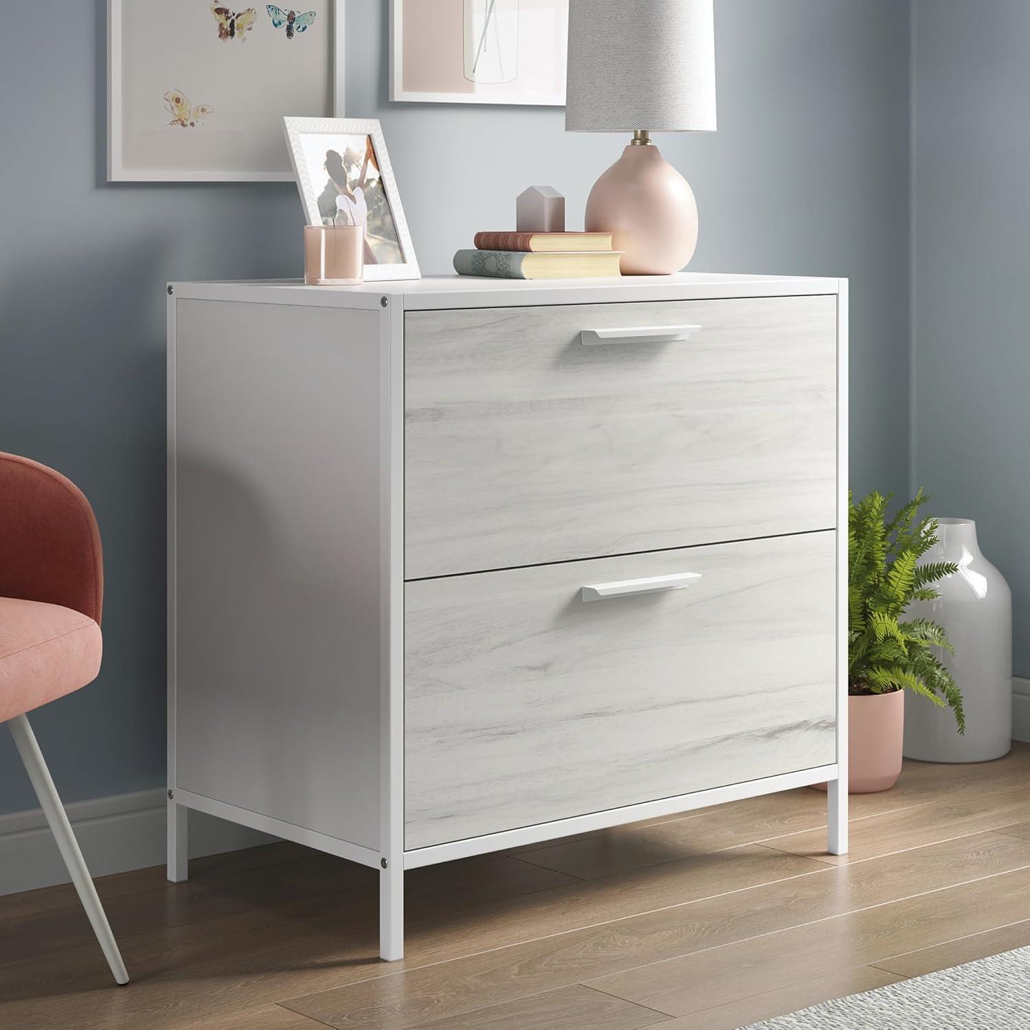 White and Haze Acacia 2-Drawer Lateral File Cabinet