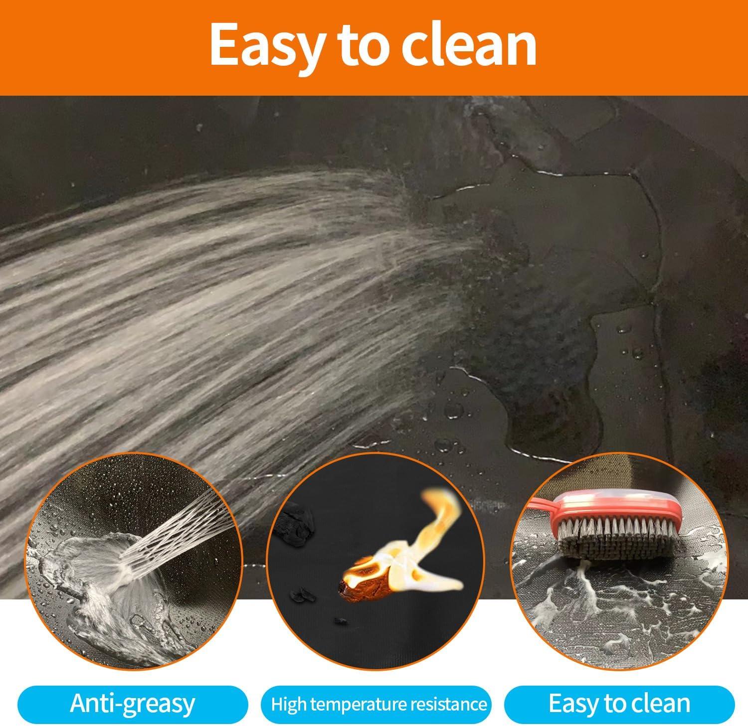 Under Grill Mats for Outdoor Grill - 48x40 Inch BBQ Mat for Under Barbecue - Double-Sided Fireproof Patio & Deck Protector Mat - Fire Pit Mat -Oil-Proof Grill Floor Pads - Stove Mat Patio Accessories