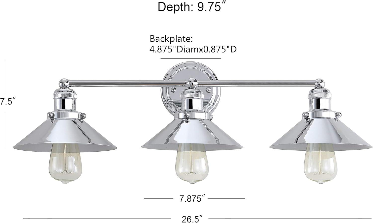 July 26.5" Chrome 3-Light Metal Vanity Light