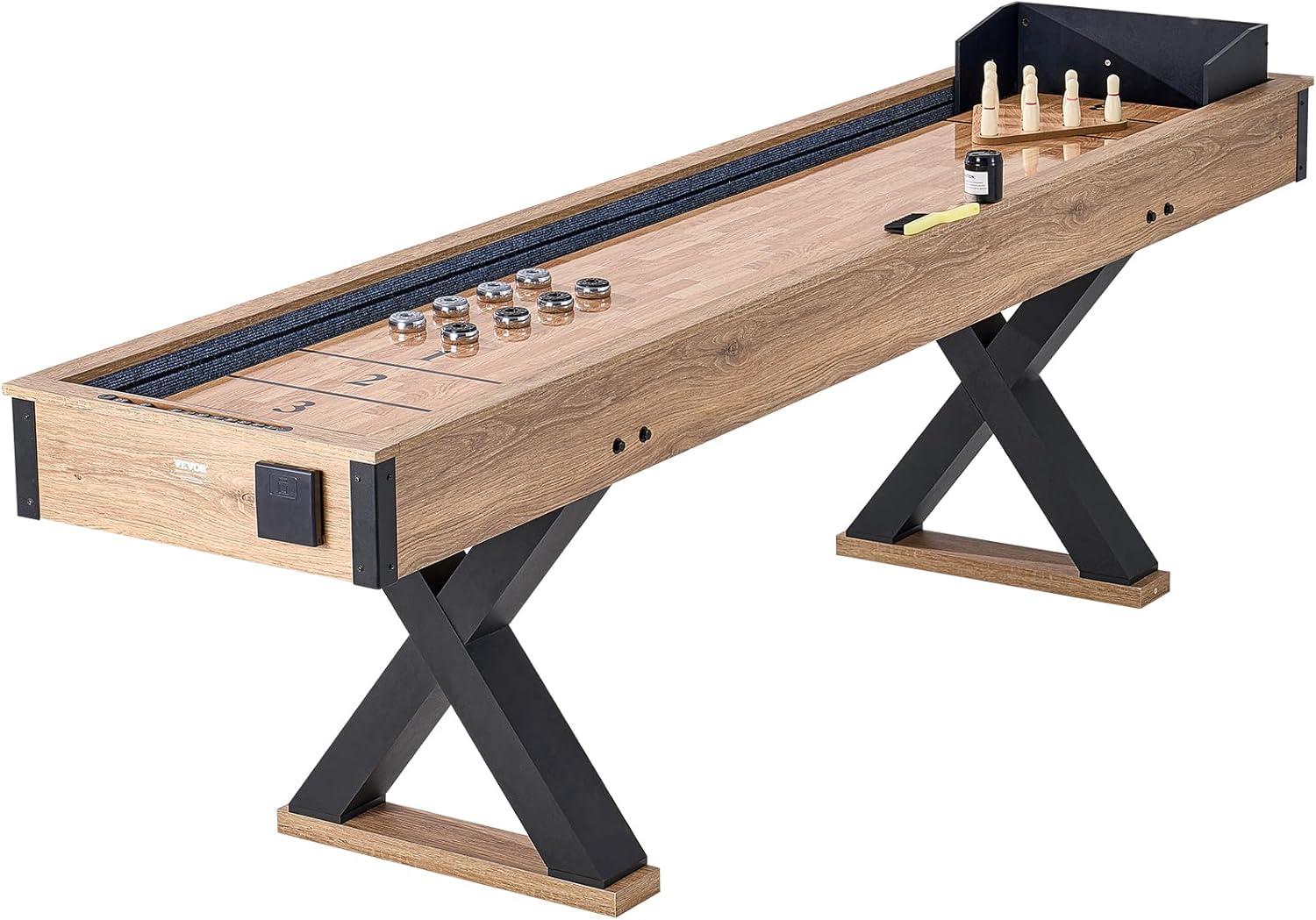 VEVOR Shuffleboard Table 2 in 1 Shuffleboard and Bowling Combo Game Set