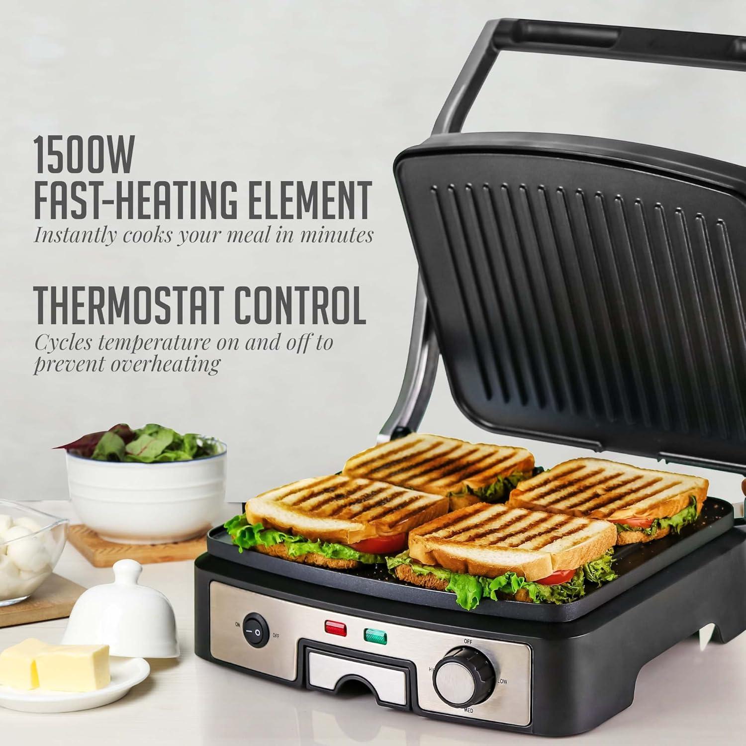 Ovente OVENTE Electric Panini Press Grill