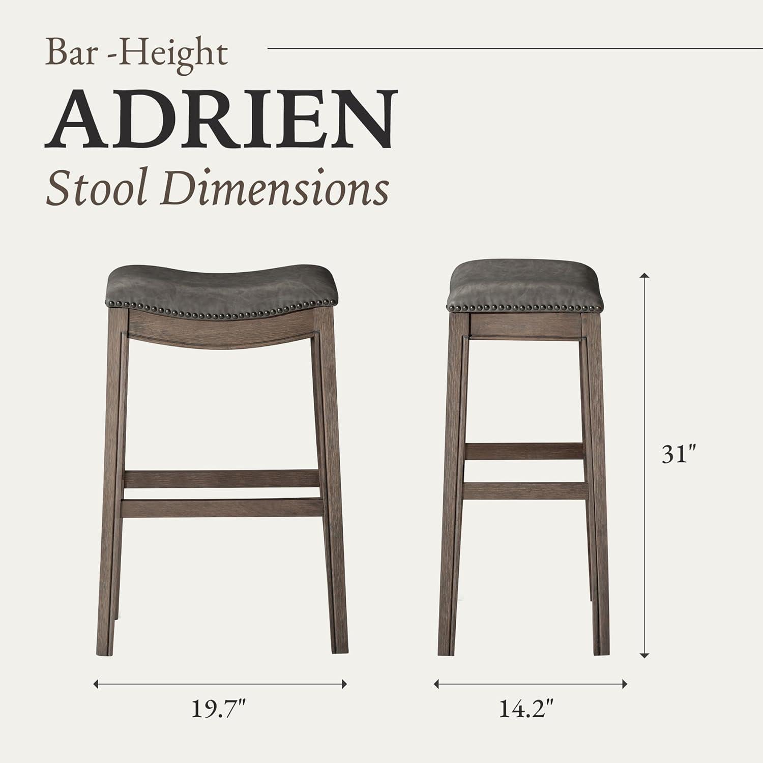 Maven Lane Adrien Backless Saddle Kitchen Stool, Set of 4