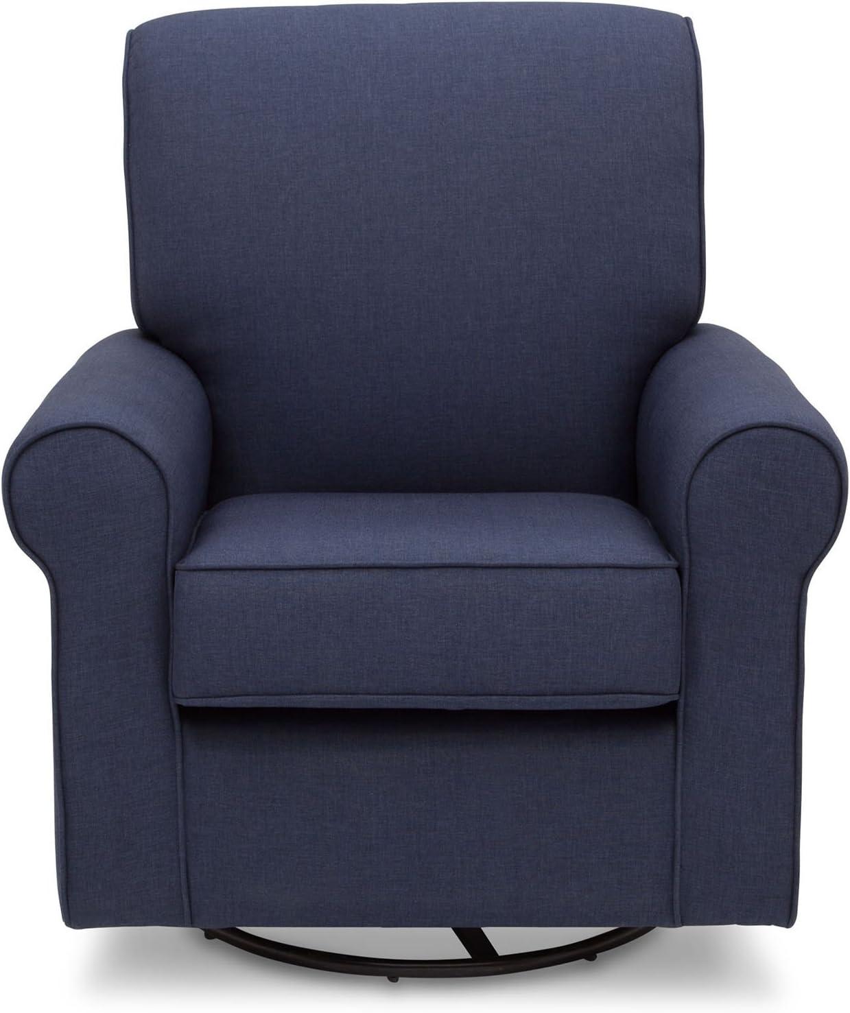 Sand Upholstered Swivel Glider with Wood Frame