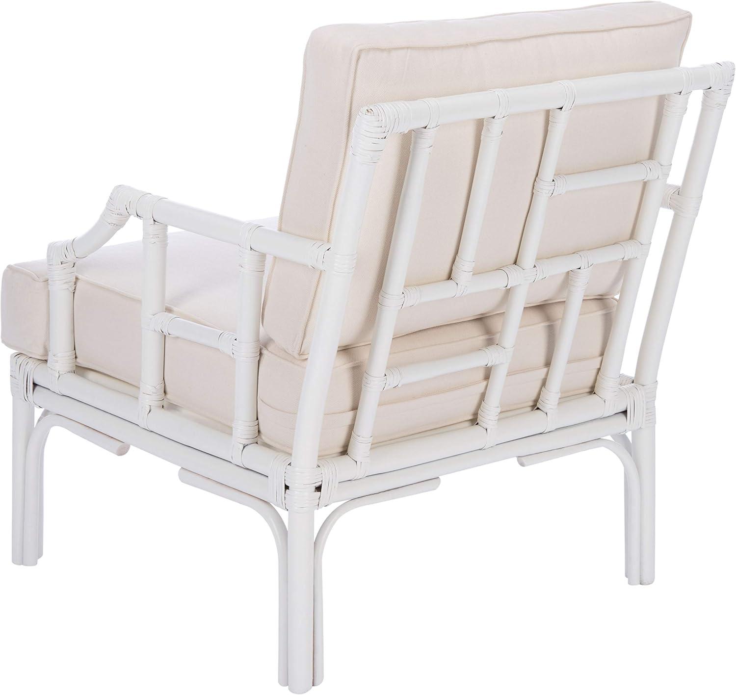 Kazumi Accent Chair W/ Cushion - White/White - Safavieh