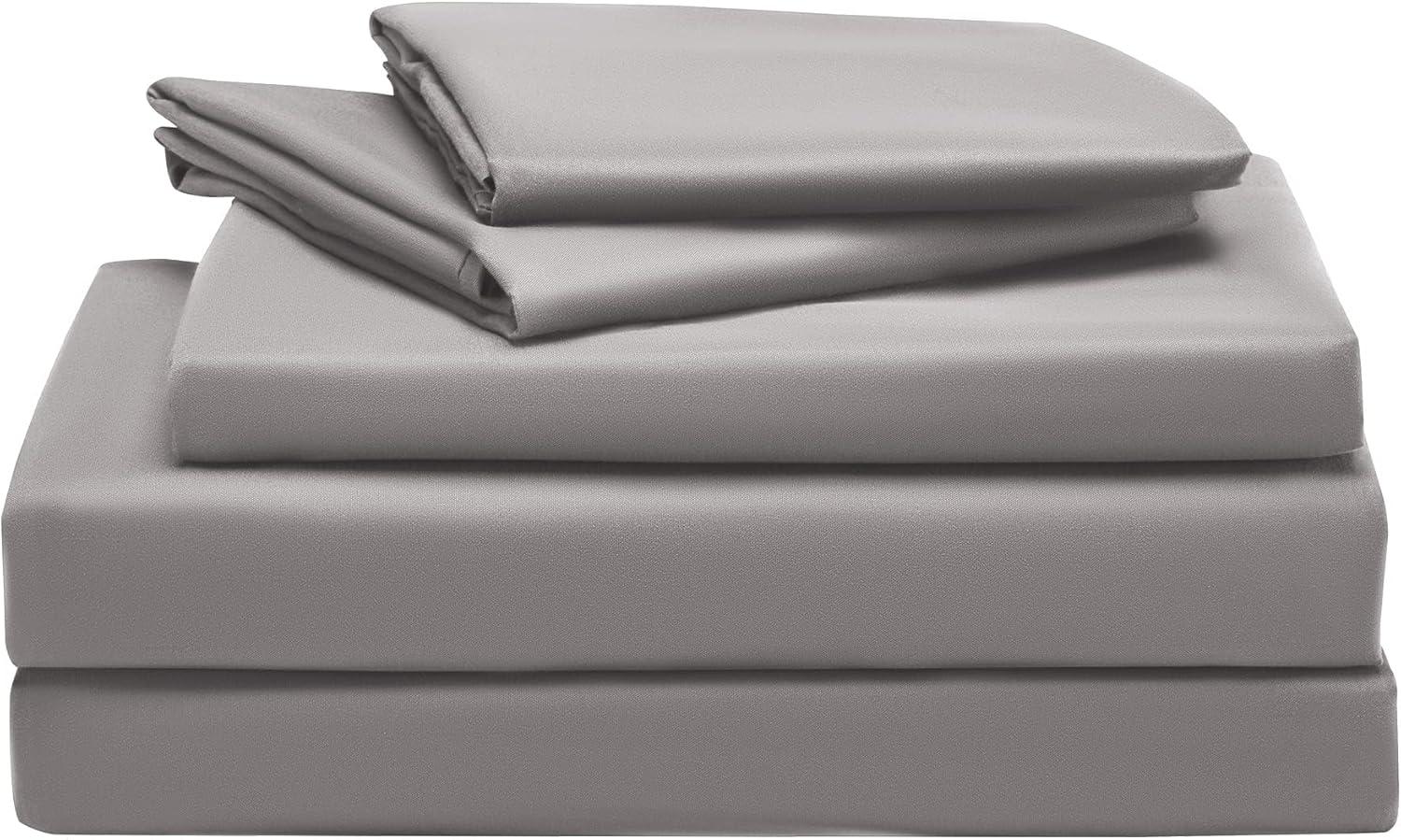 Gull Gray Queen Microfiber Cooling Bed Sheet Set