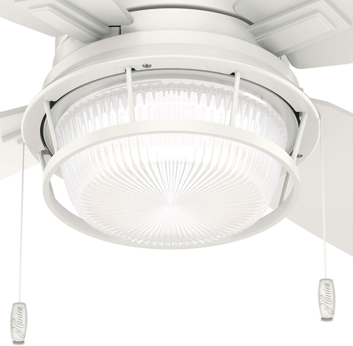 Dempsey Low Profile 44" 4 - Blade Indoor Flush Mount Small Room Ceiling Fan with Lights and Remote