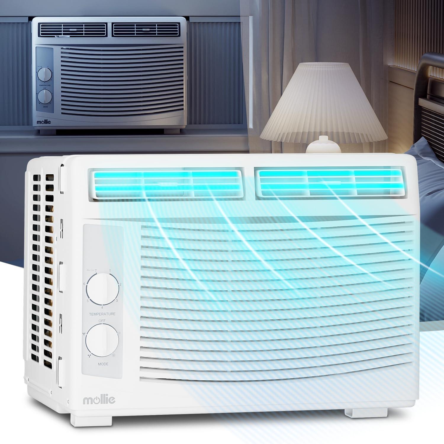 Mollie 5000 BTU White Window Air Conditioner with Washable Filter