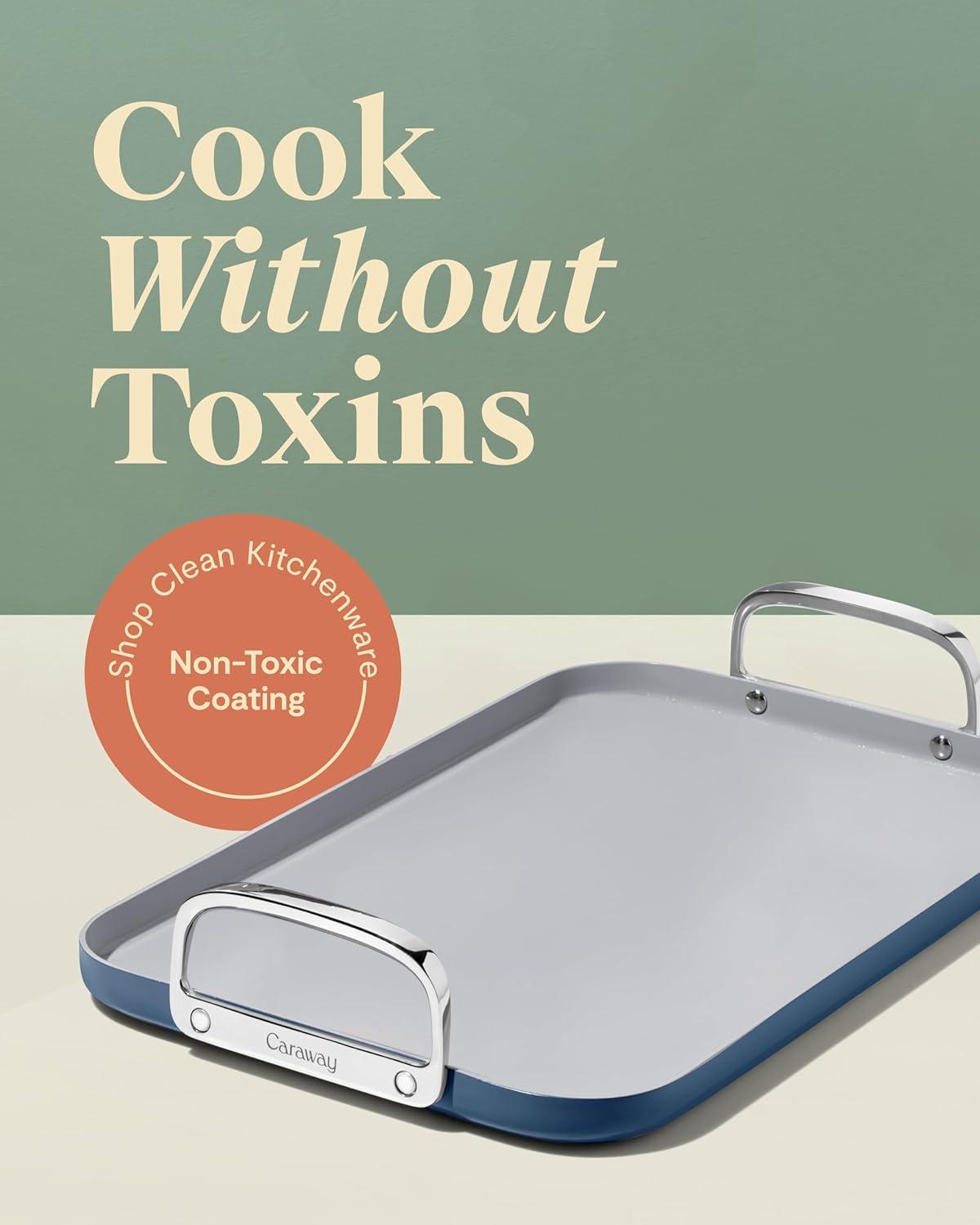 Caraway ® Navy Ceramic Non-Stick Double Burner Griddle