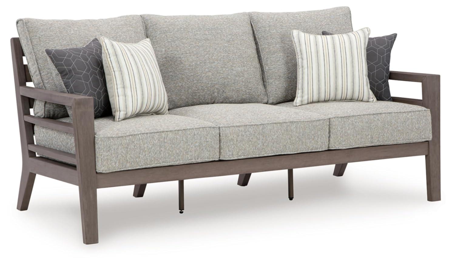 Signature Design by Ashley Hillside Barn Gray & Brown Outdoor Sofa with Cushion
