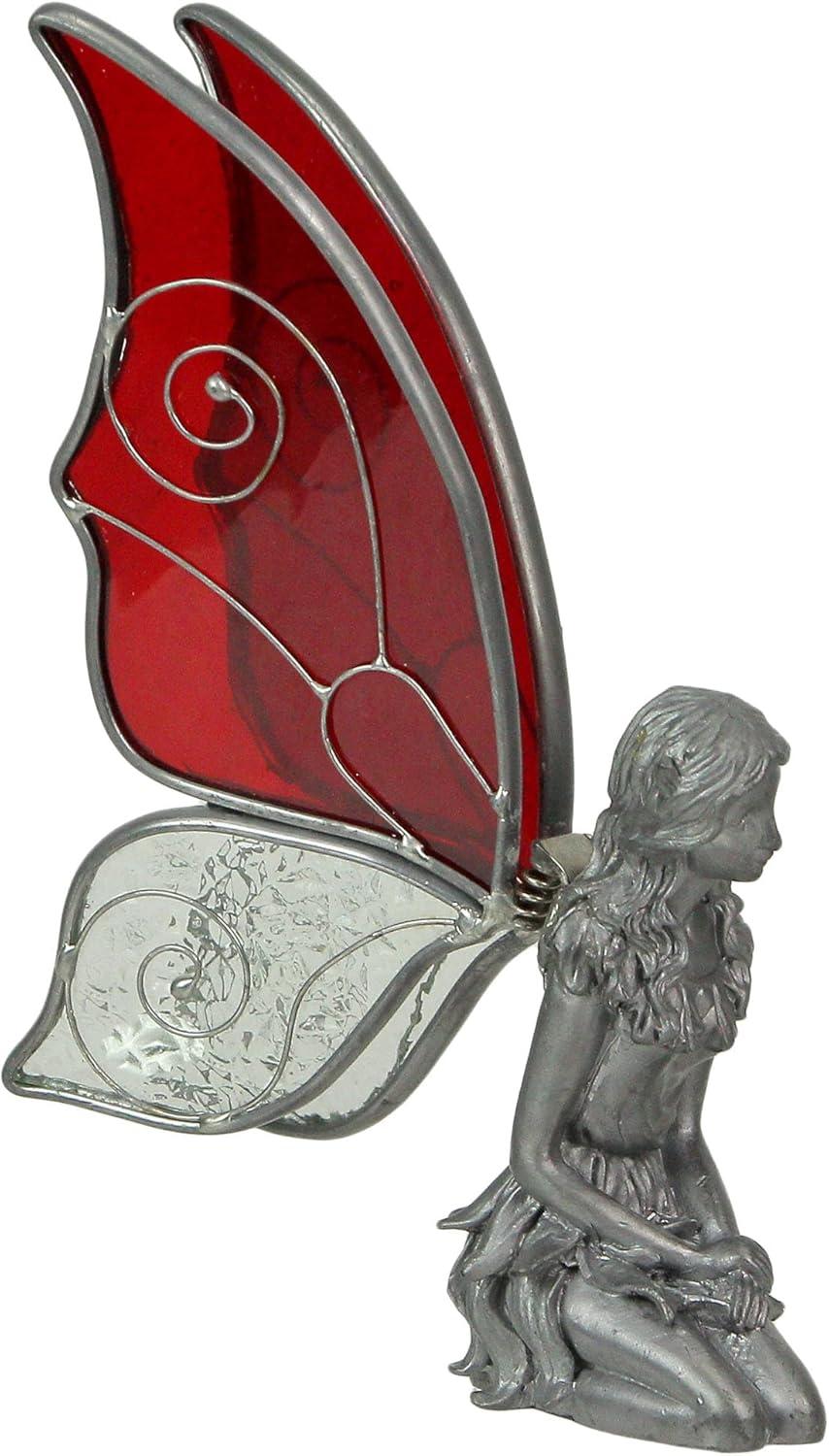 Things2Die4 Kneeling Fairies Pewter Figurines Decor Sculptures (Set of 2)