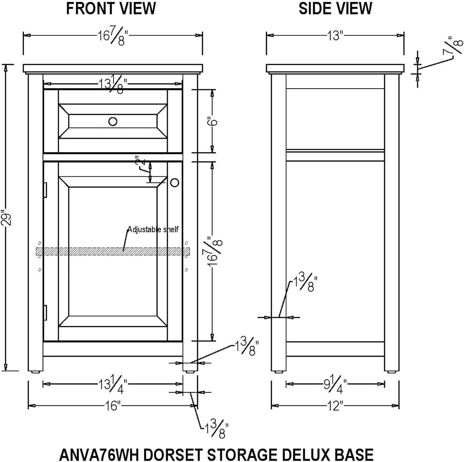 Dorset Bathroom Storage Tower with Open Upper Shelves and Lower Cabinet - Alaterre Furniture