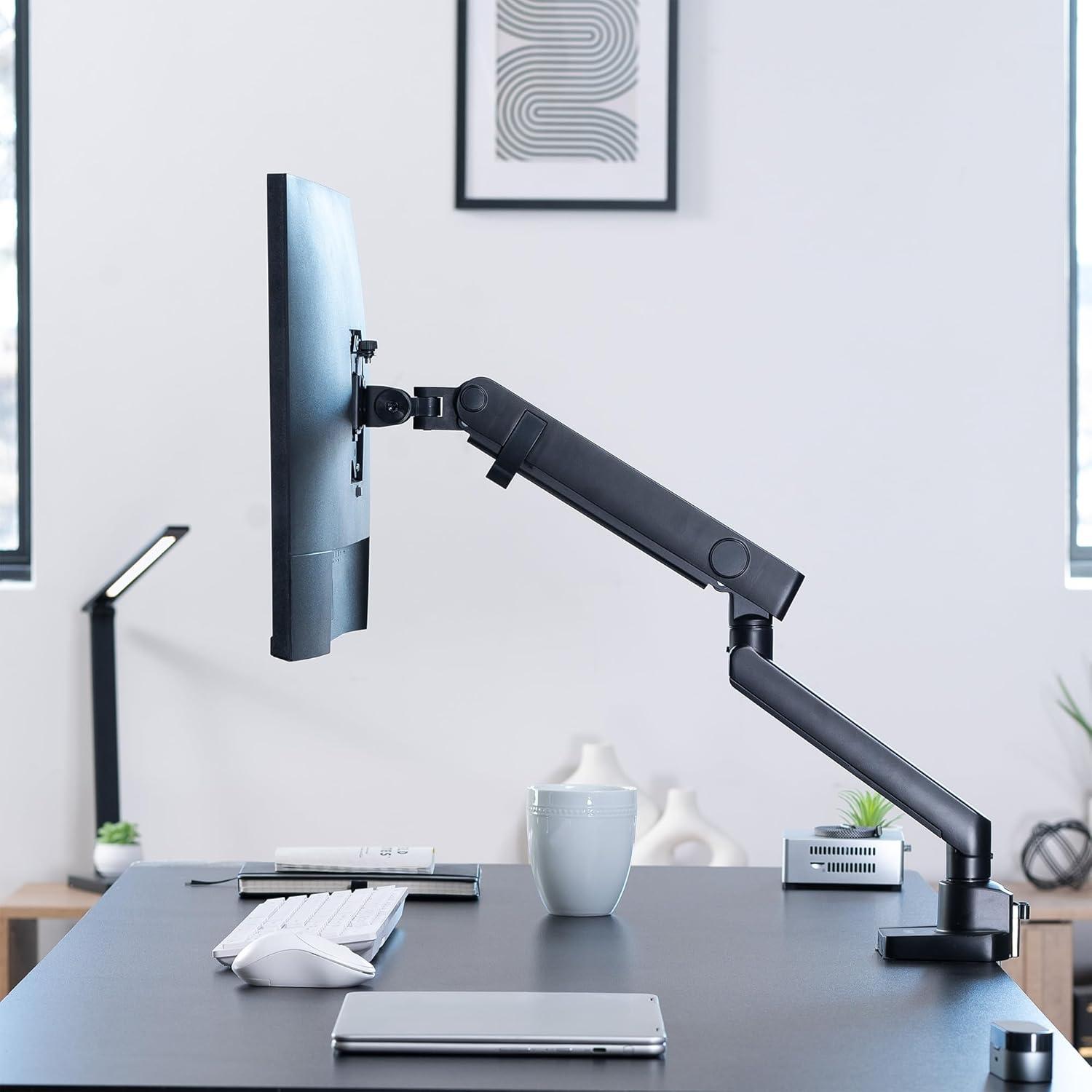 Vivo Mechanical Arm Single Monitor Desk Mount