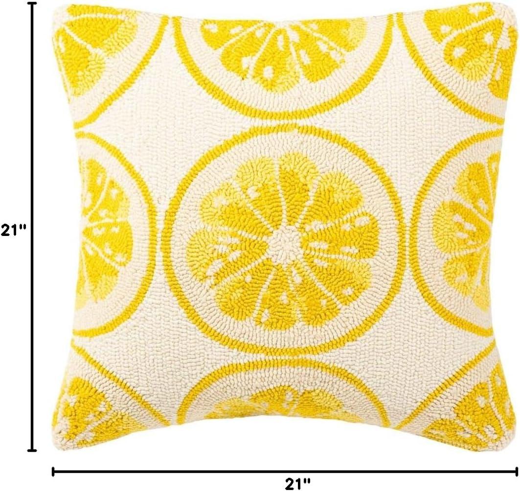 Lemon Squeeze Pillow - Yellow/White - 20"X20" - Safavieh