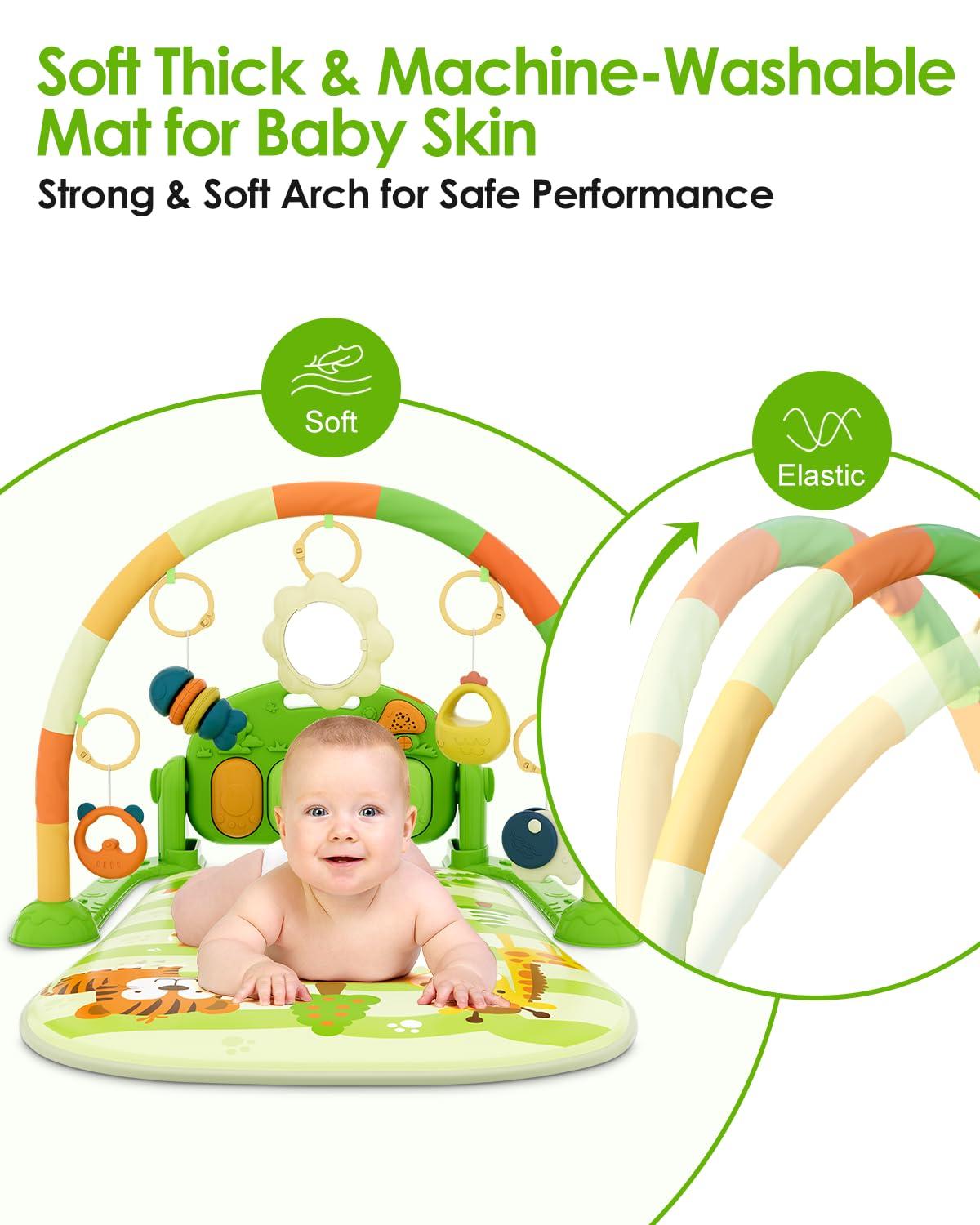 dearlomum Baby Play Mat Baby Gym,Funny Play Piano Tummy Time Baby Activity Mat With 5 Infant Sensory Baby Toys | Wayfair