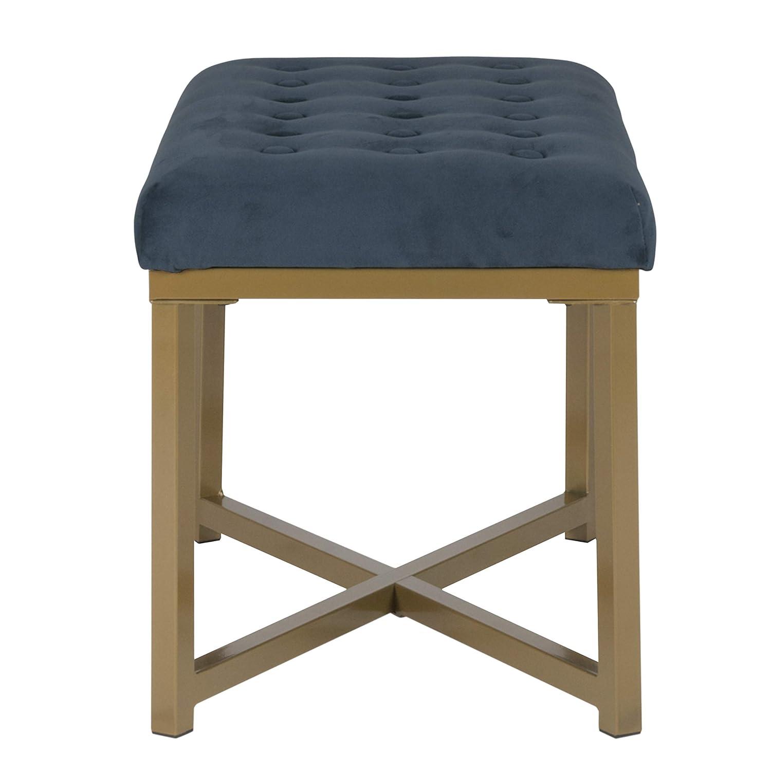 HomePop Decorative Velvet Tufted Ottoman, Multiple Colors