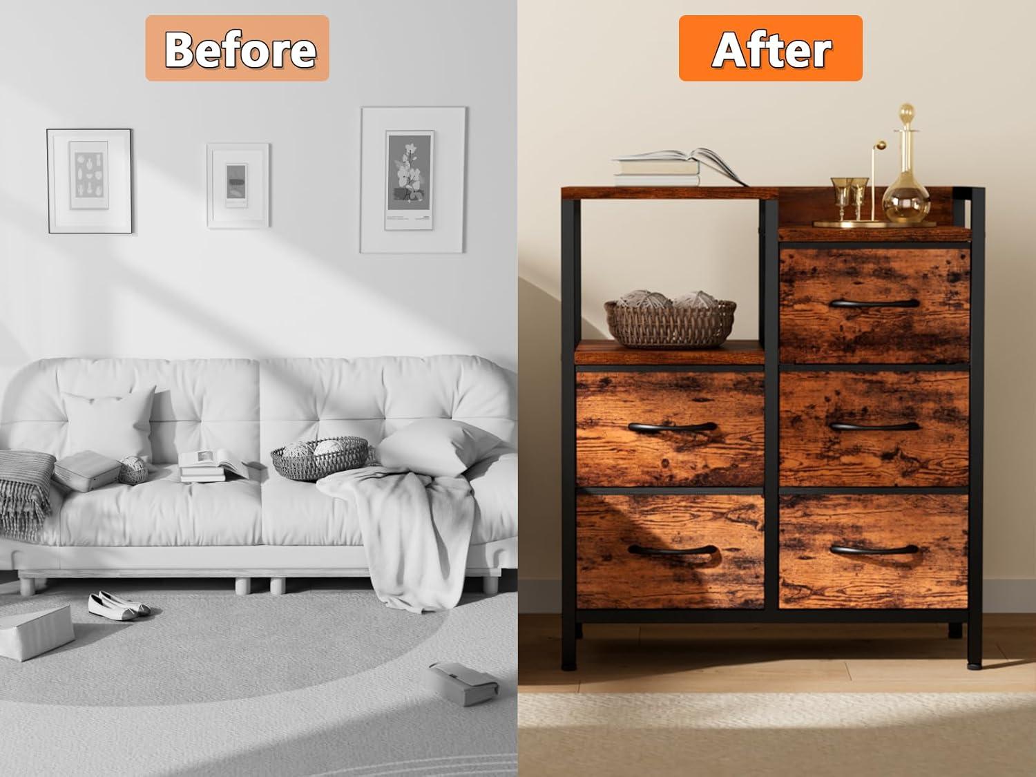 Ameriwood 5 Drawer Rustic Dressers